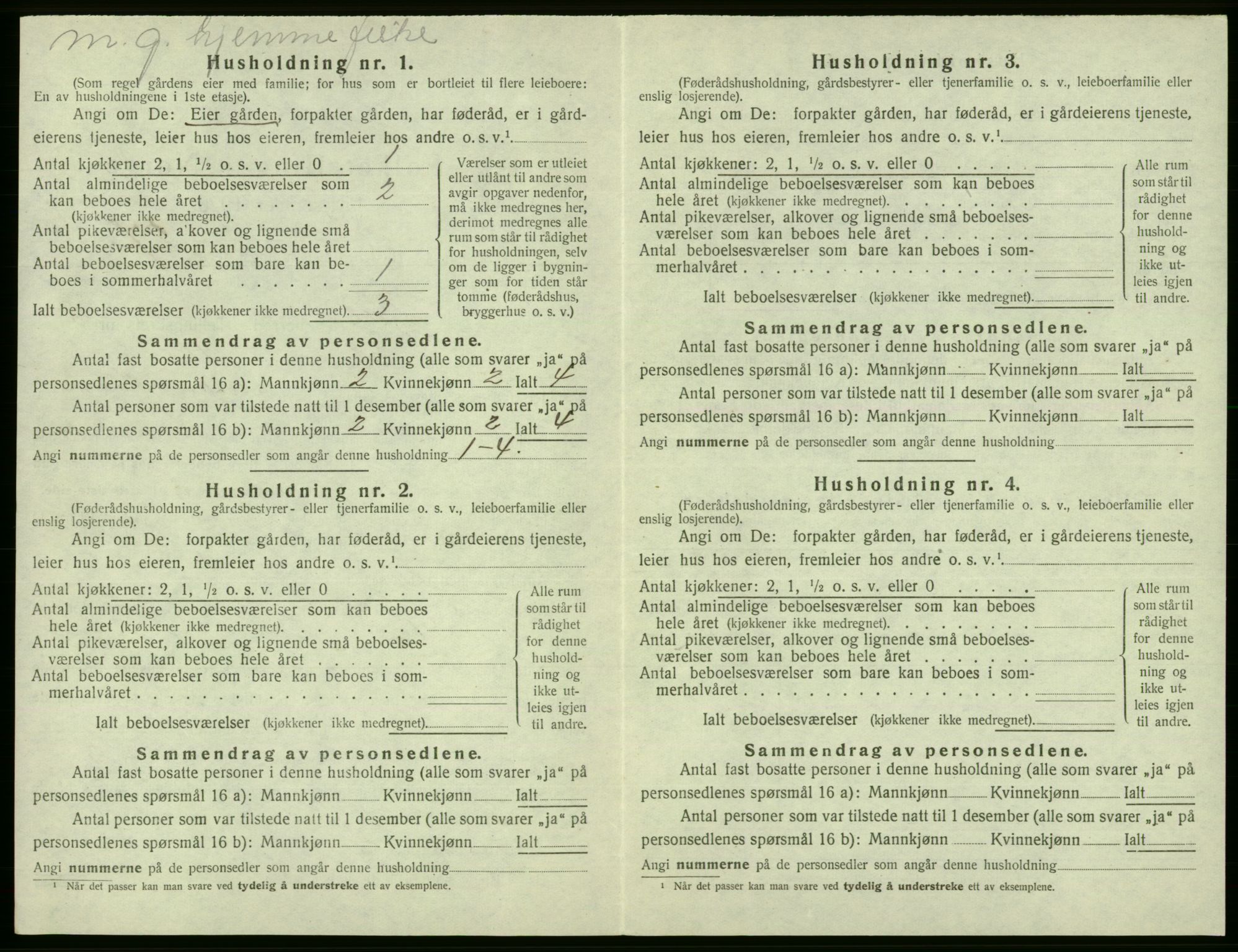 SAB, 1920 census for Fjell, 1920, p. 941