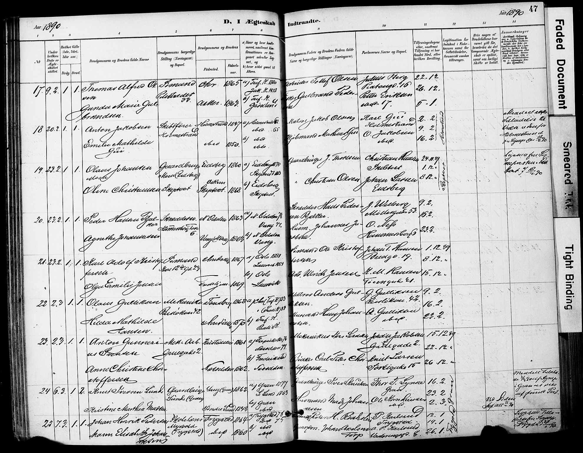 Grønland prestekontor Kirkebøker, SAO/A-10848/F/Fa/L0013: Parish register (official) no. 13, 1887-1906, p. 47