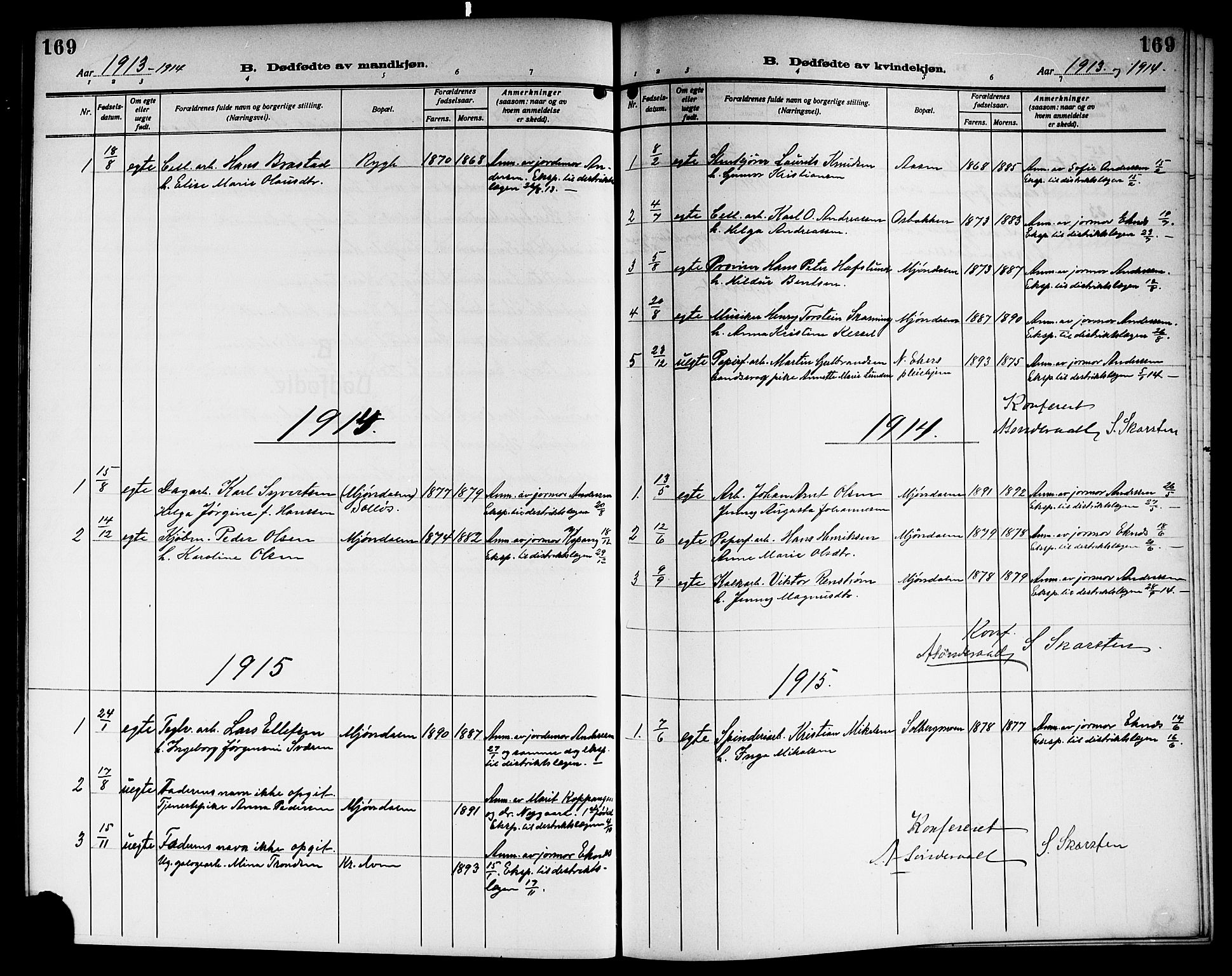 Nedre Eiker kirkebøker, SAKO/A-612/G/Ga/L0005: Parish register (copy) no. 5, 1913-1921, p. 169