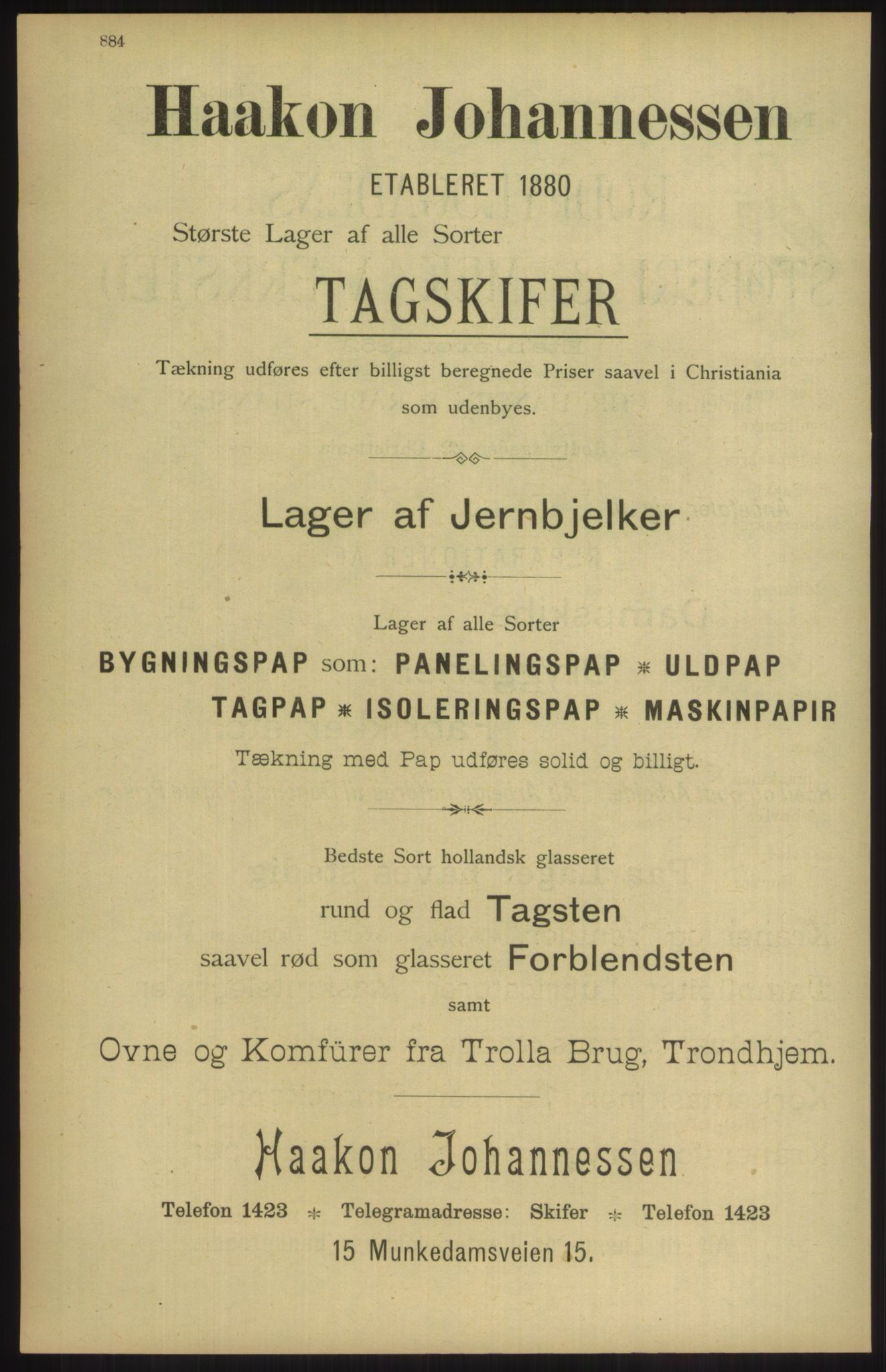 Kristiania/Oslo adressebok, PUBL/-, 1904, p. 884