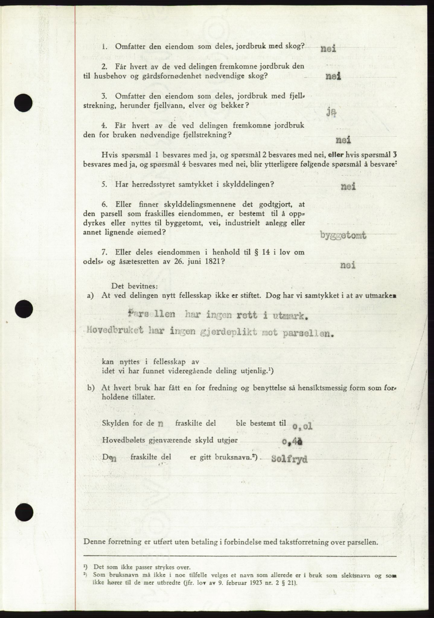 Søre Sunnmøre sorenskriveri, AV/SAT-A-4122/1/2/2C/L0095: Mortgage book no. 21A, 1953-1953, Diary no: : 1541/1953