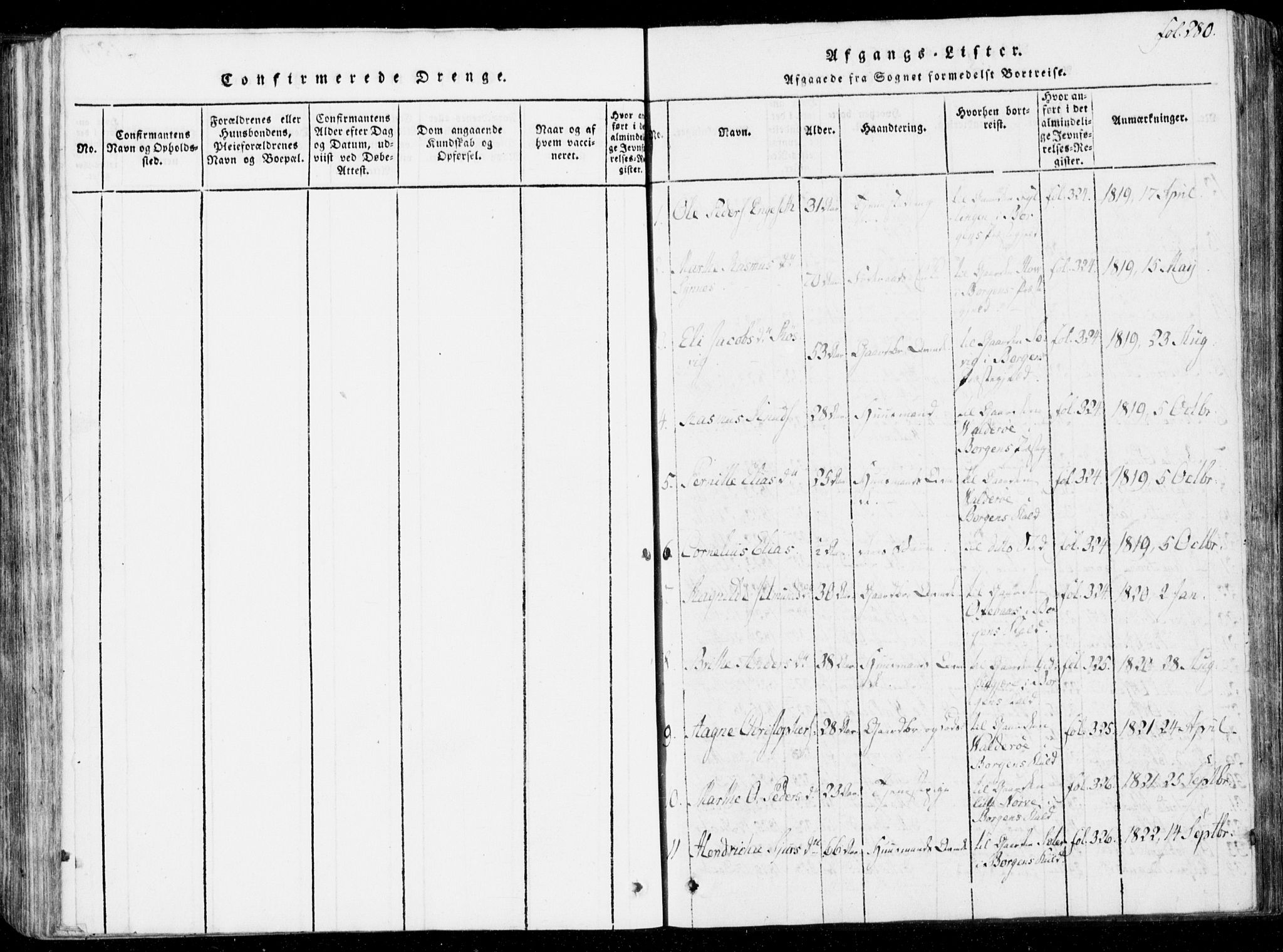 Ministerialprotokoller, klokkerbøker og fødselsregistre - Møre og Romsdal, SAT/A-1454/537/L0517: Parish register (official) no. 537A01, 1818-1862, p. 280