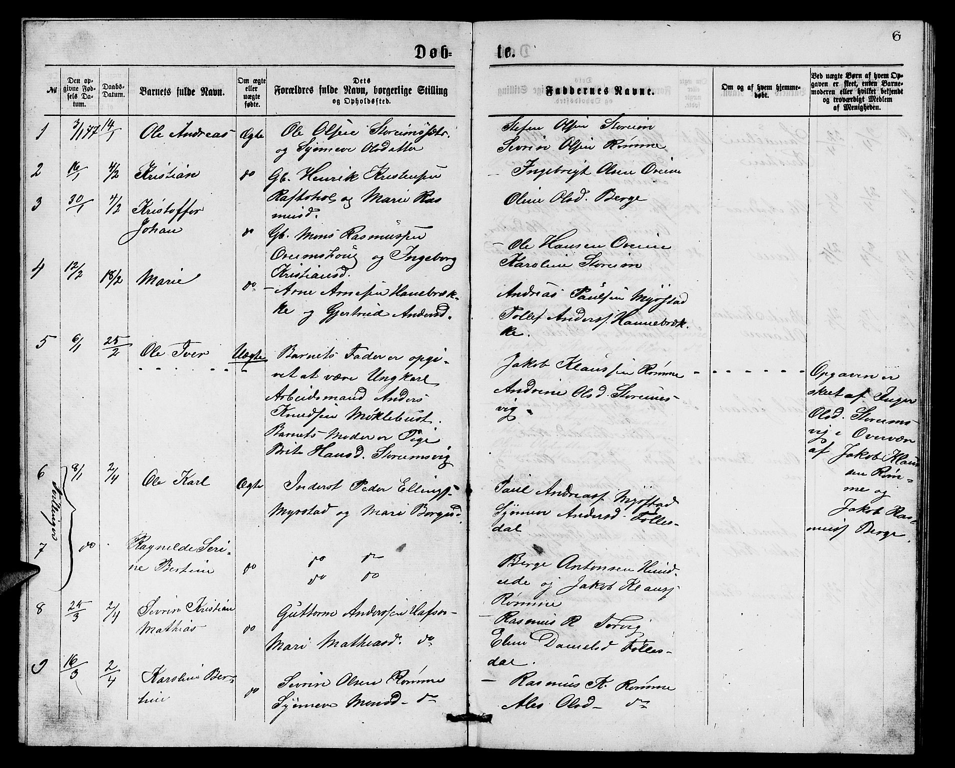 Eid sokneprestembete, SAB/A-82301/H/Hab/Habc/L0001: Parish register (copy) no. C 1, 1877-1886, p. 6