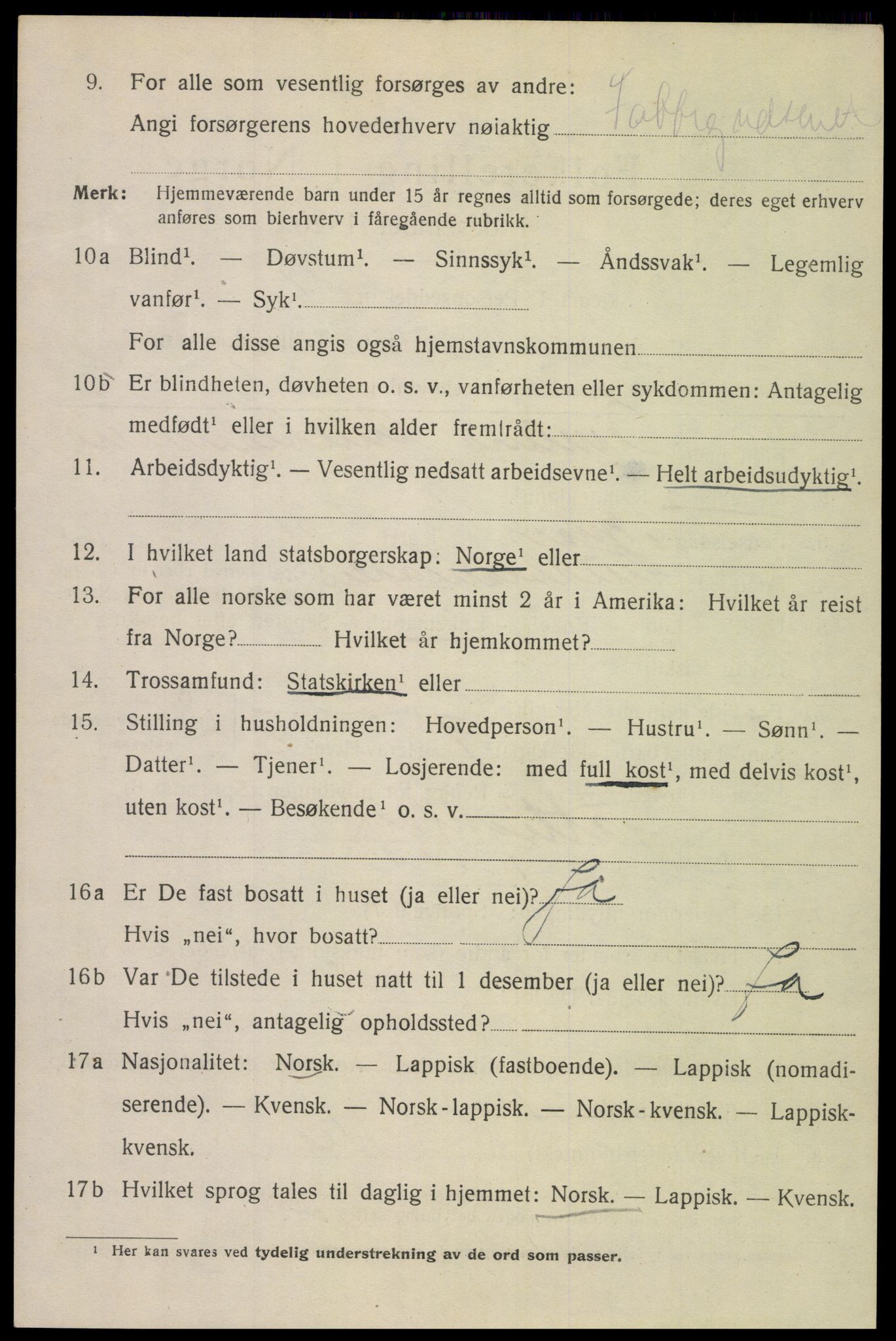 SAT, 1920 census for Bodø, 1920, p. 3678