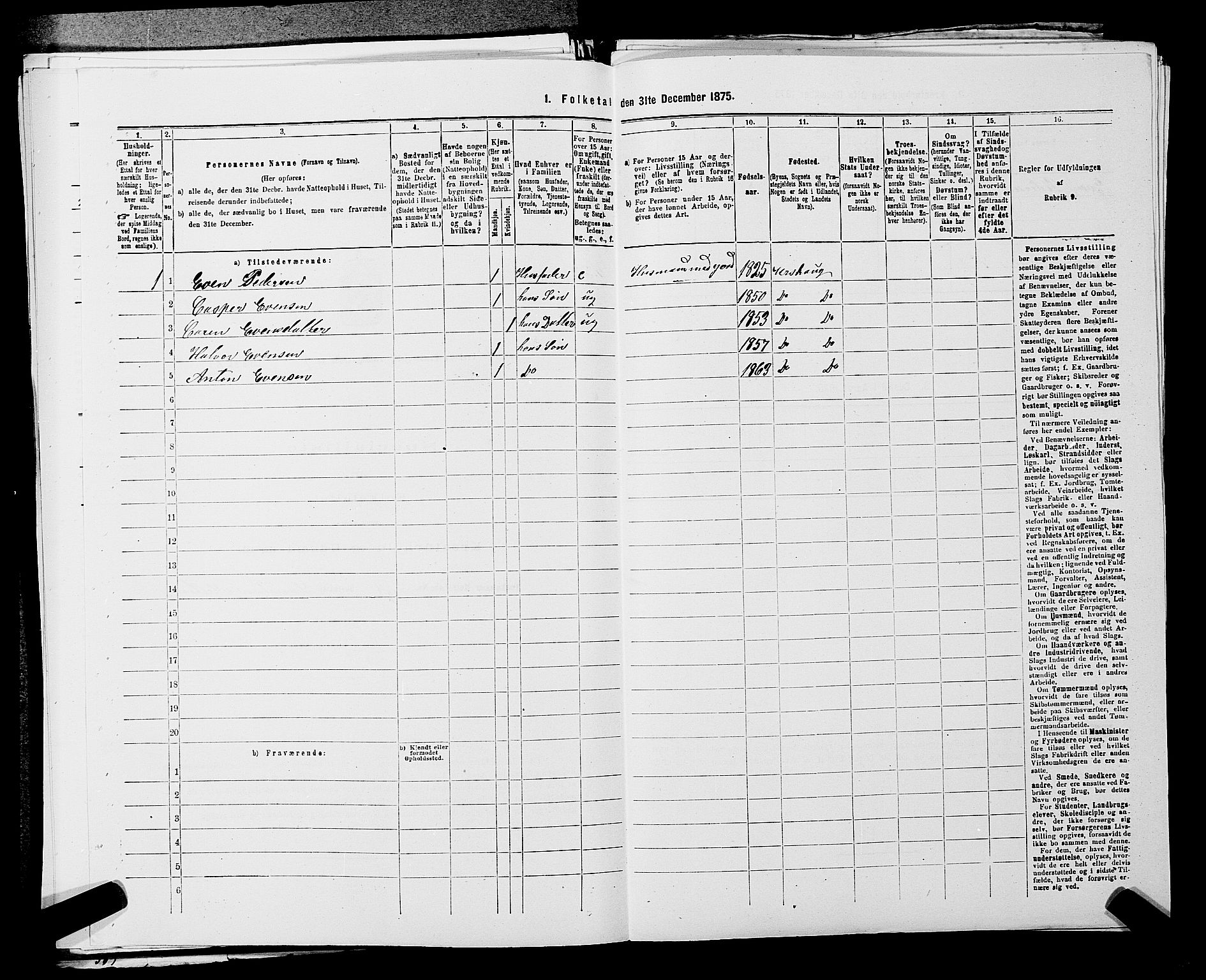 RA, 1875 census for 0224P Aurskog, 1875, p. 105