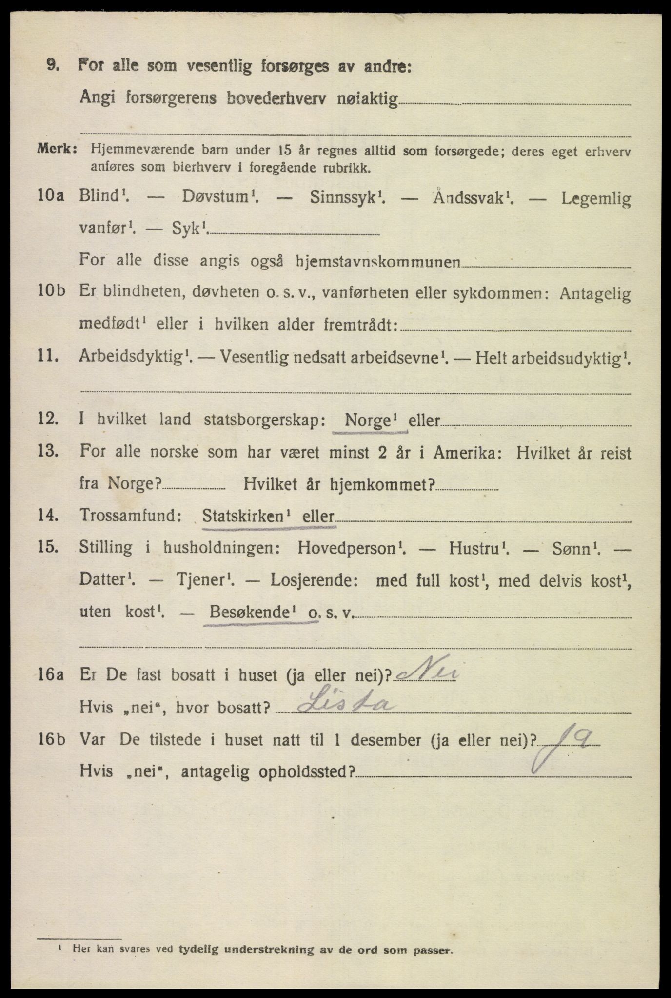 SAK, 1920 census for Herad, 1920, p. 437