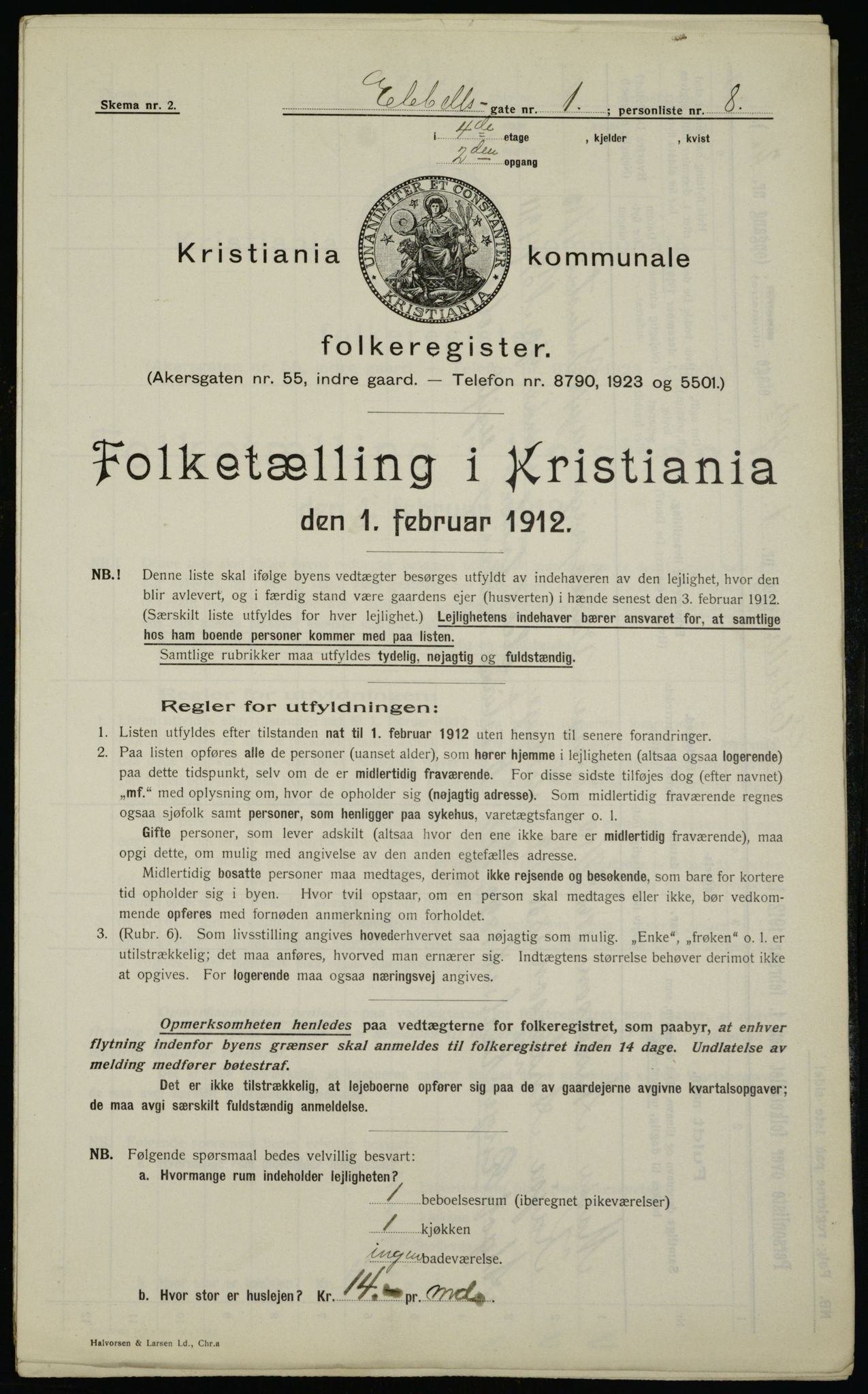 OBA, Municipal Census 1912 for Kristiania, 1912, p. 17980