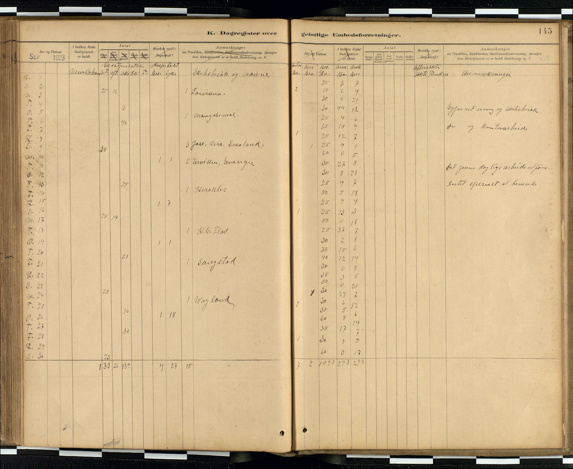 Den norske sjømannsmisjon i utlandet / Quebec (Canada) samt Pensacola--Savannah-Mobile-New Orleans-Gulfport (Gulfhamnene i USA), SAB/SAB/PA-0114/H/Ha/L0001: Parish register (official) no. A 1, 1887-1924, p. 144b-145a