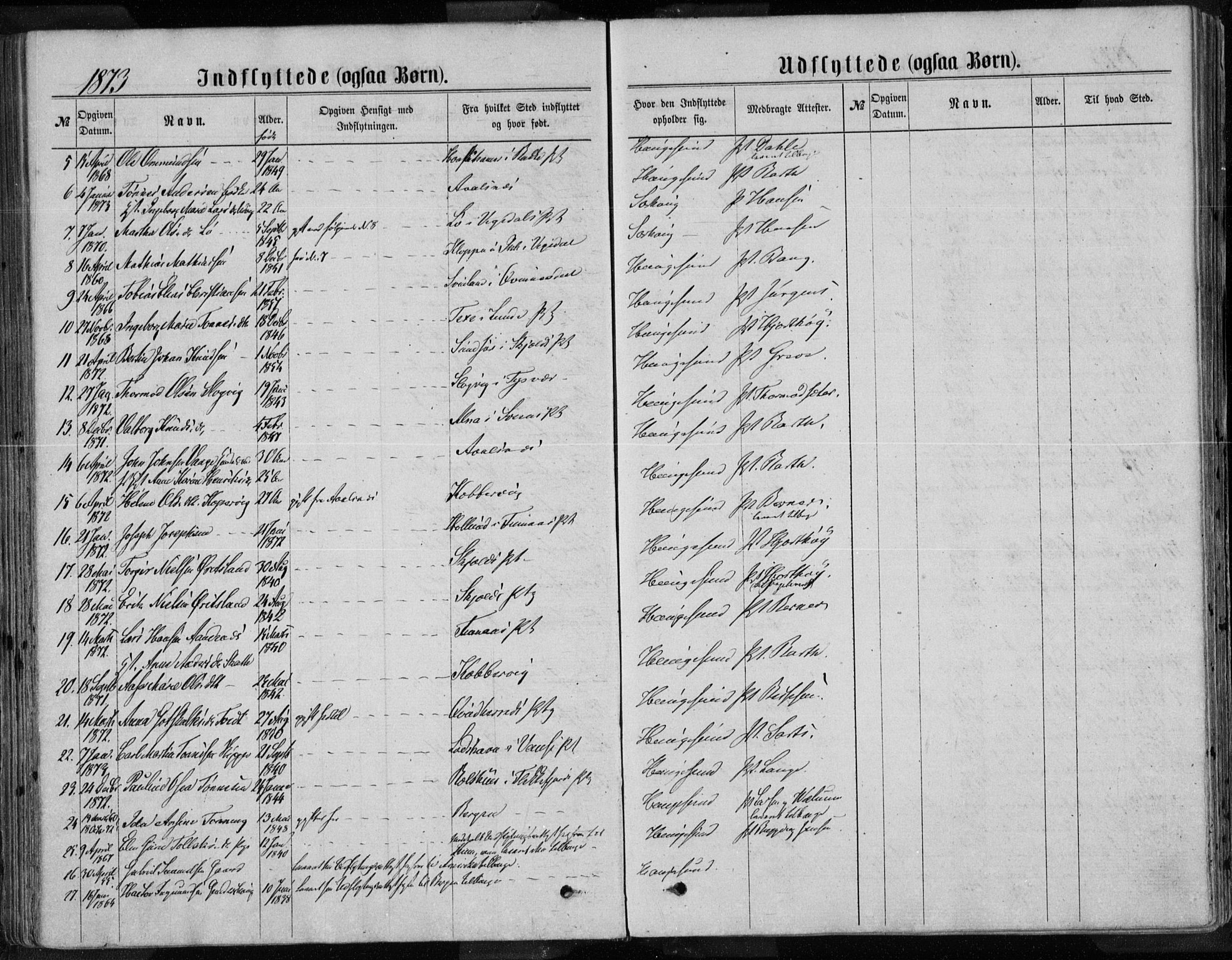 Torvastad sokneprestkontor, AV/SAST-A -101857/H/Ha/Haa/L0013: Parish register (official) no. A 12.2, 1867-1877