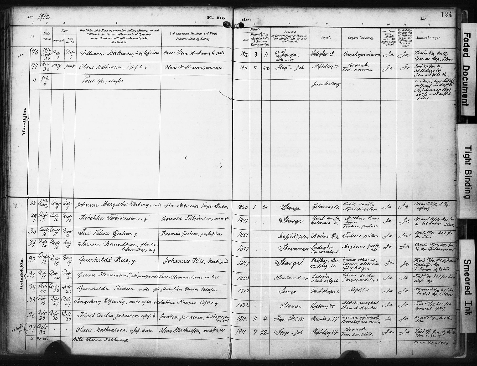 St. Petri sokneprestkontor, SAST/A-101813/001/30/30BA/L0022: Parish register (official) no. A 22, 1895-1919, p. 124