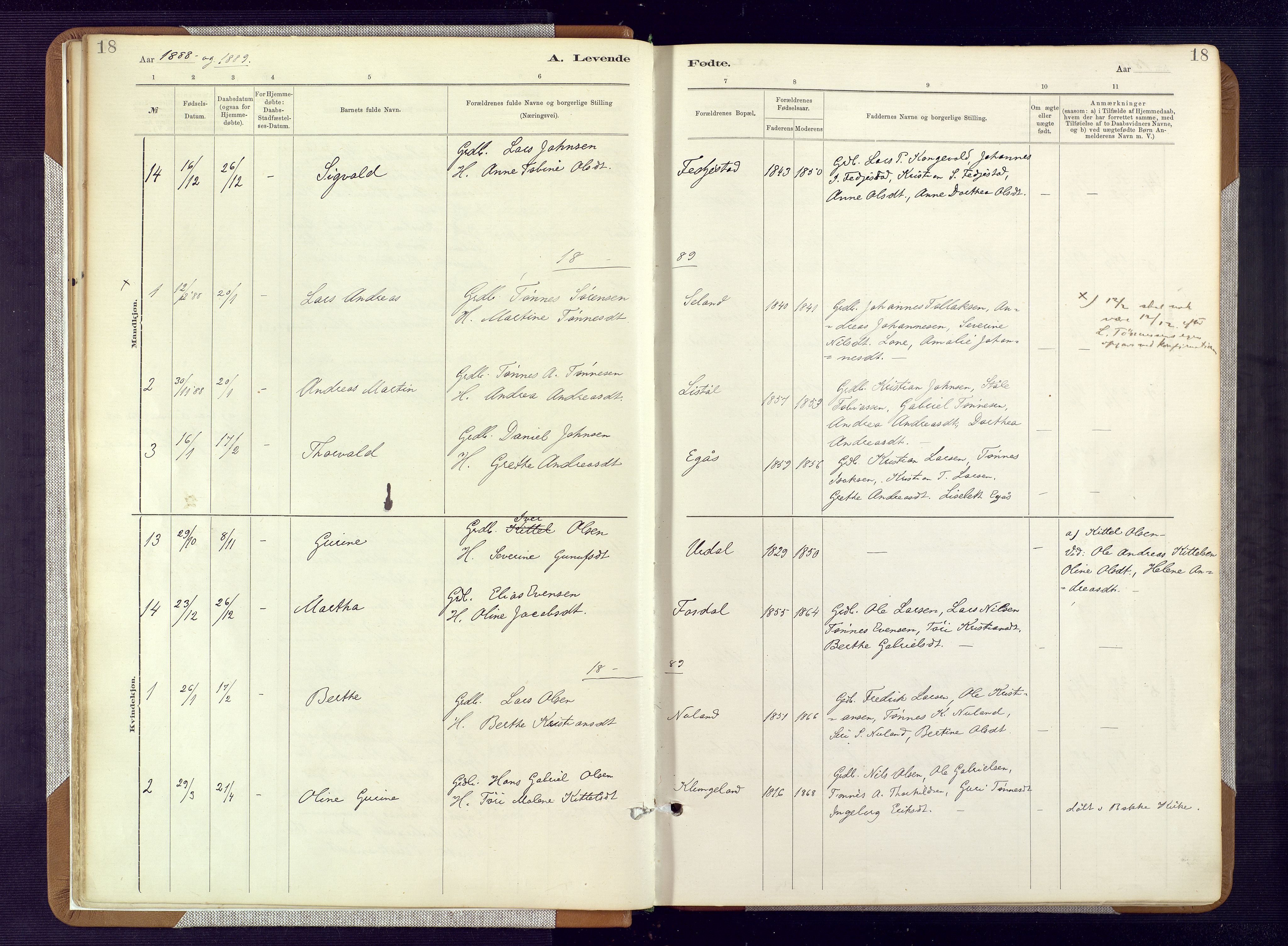 Bakke sokneprestkontor, SAK/1111-0002/F/Fa/Fab/L0003: Parish register (official) no. A 3, 1884-1921, p. 18