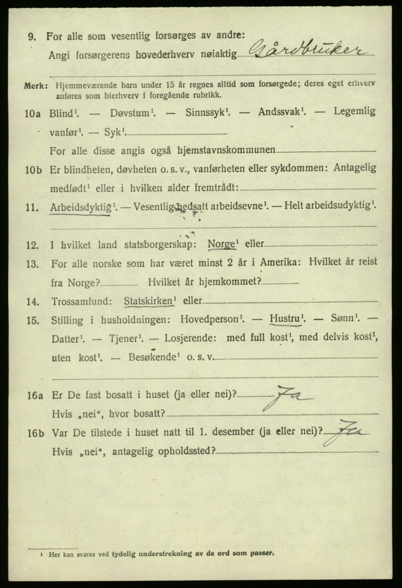 SAB, 1920 census for Hyllestad, 1920, p. 901