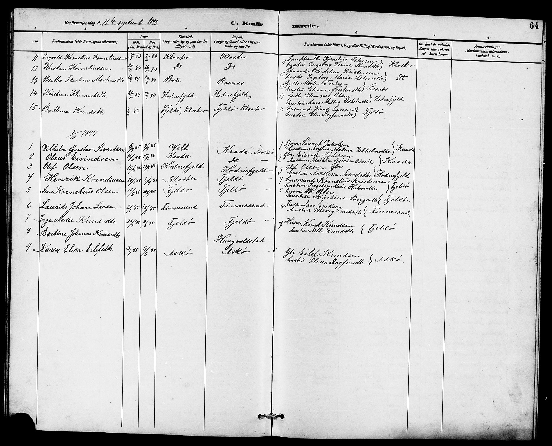 Rennesøy sokneprestkontor, SAST/A -101827/H/Ha/Hab/L0011: Parish register (copy) no. B 10, 1891-1908, p. 64