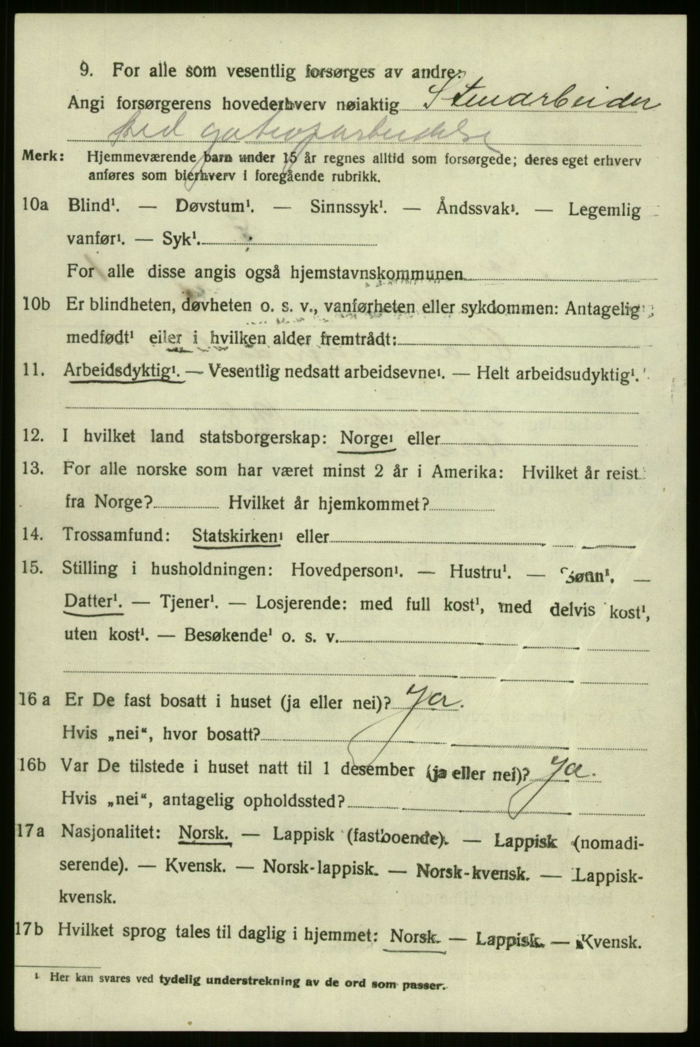 SATØ, 1920 census for Tromsø, 1920, p. 8054