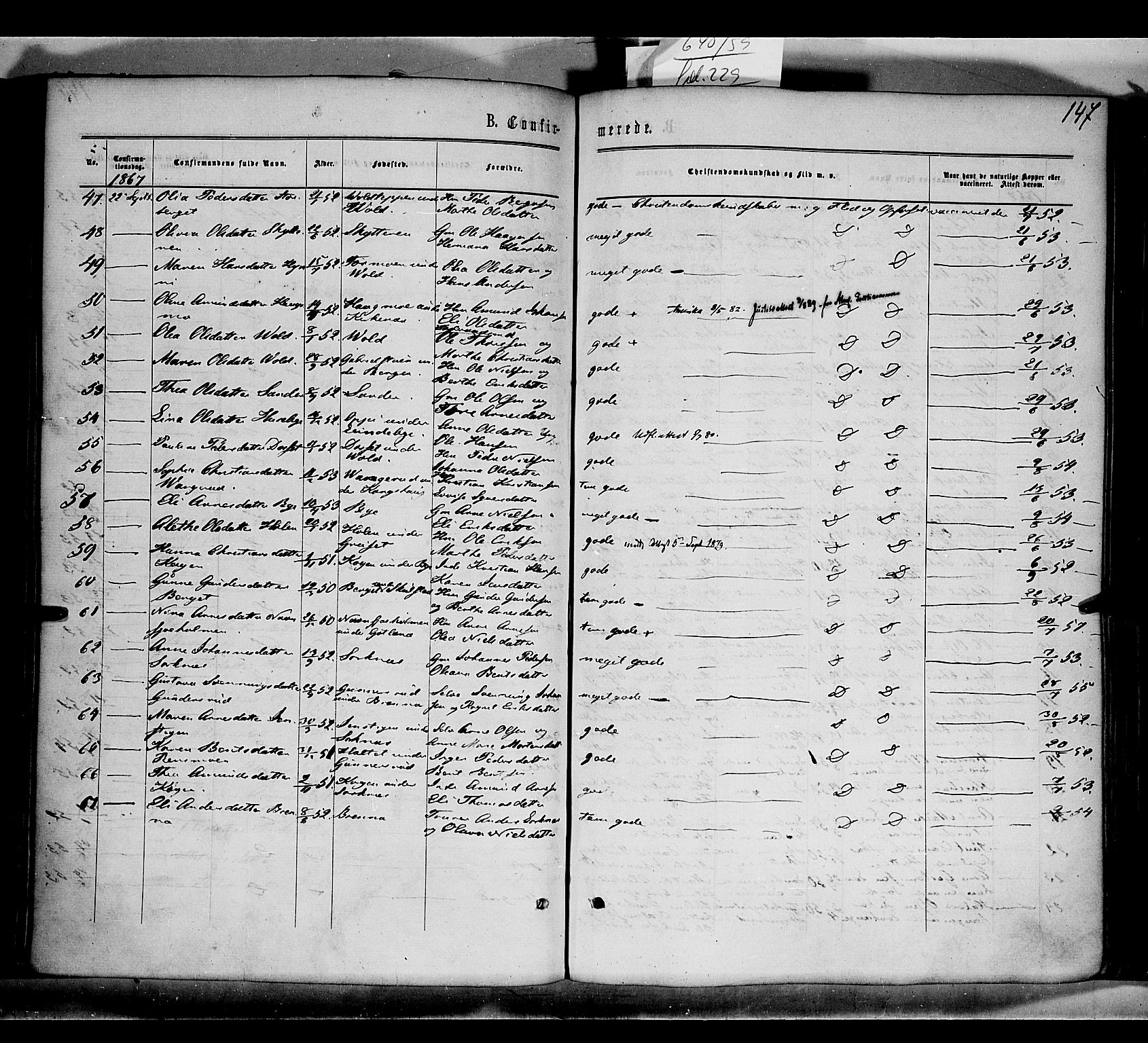 Grue prestekontor, AV/SAH-PREST-036/H/Ha/Haa/L0010: Parish register (official) no. 10, 1864-1873, p. 147