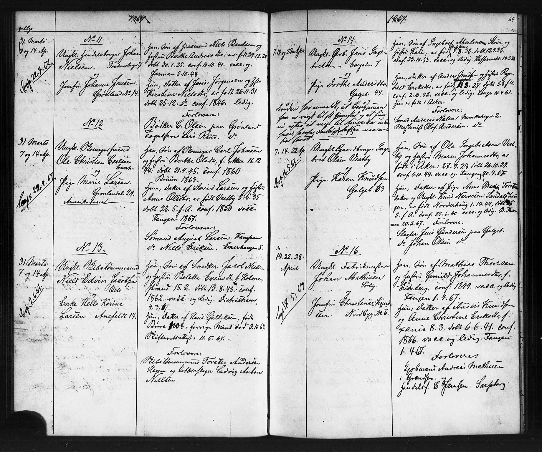 Grønland prestekontor Kirkebøker, AV/SAO-A-10848/G/Ga/L0002: Parish register (copy) no. 2, 1861-1863, p. 64