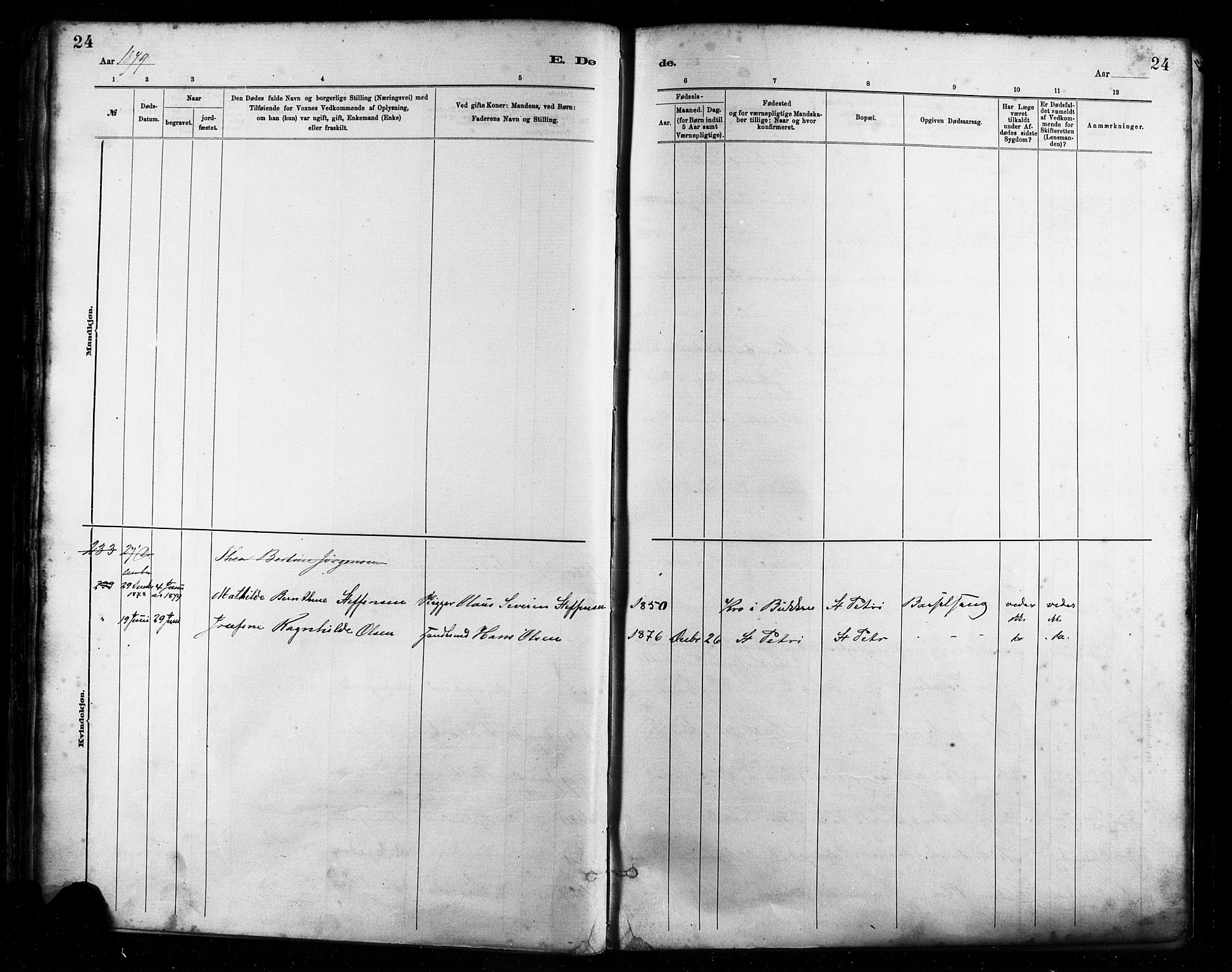 St. Petri sokneprestkontor, AV/SAST-A-101813/001/30/30BA/L0017: Parish register (official) no. A 17, 1879-1895, p. 24