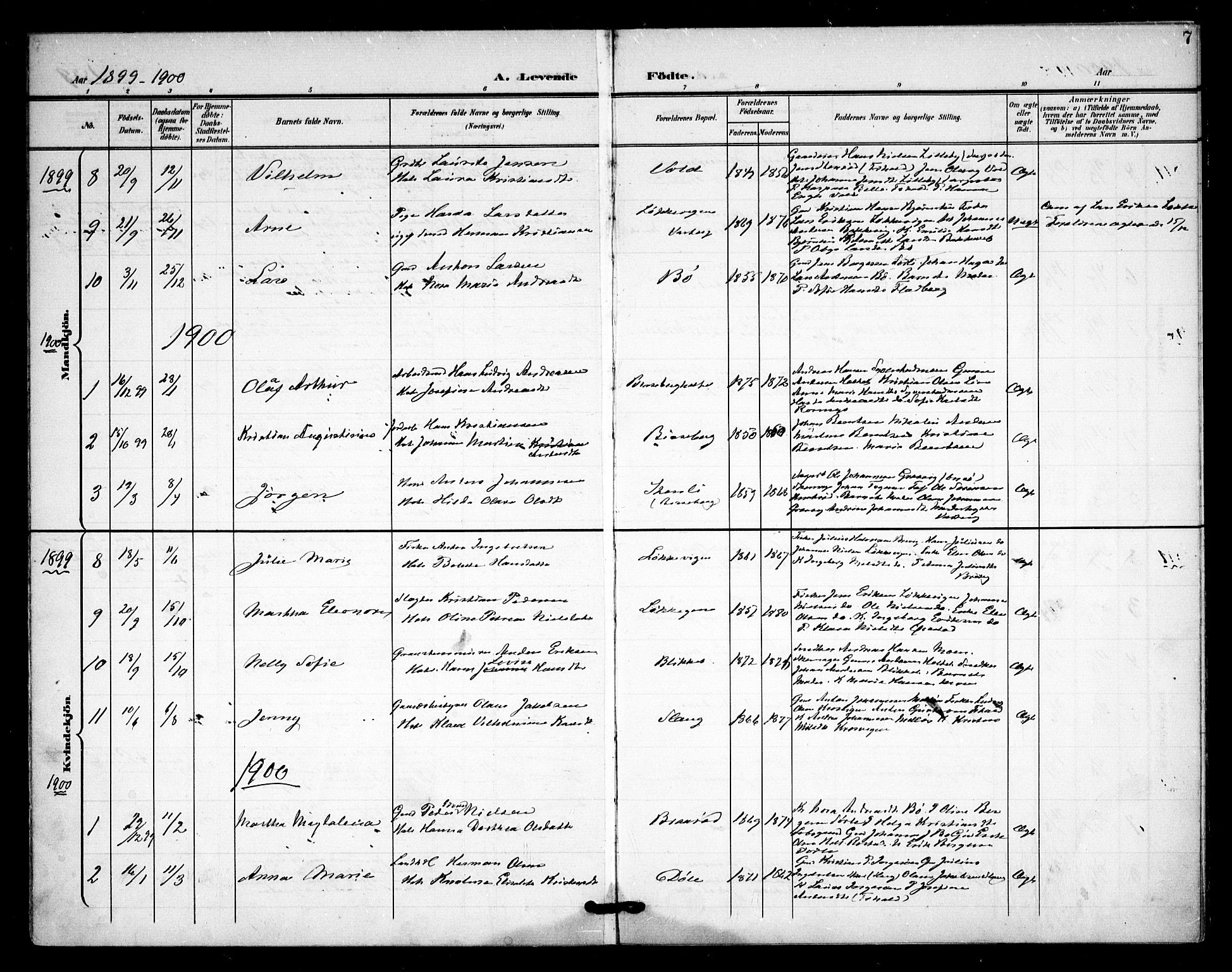 Skjeberg prestekontor Kirkebøker, SAO/A-10923/F/Fc/L0002: Parish register (official) no. III 2, 1898-1915, p. 7