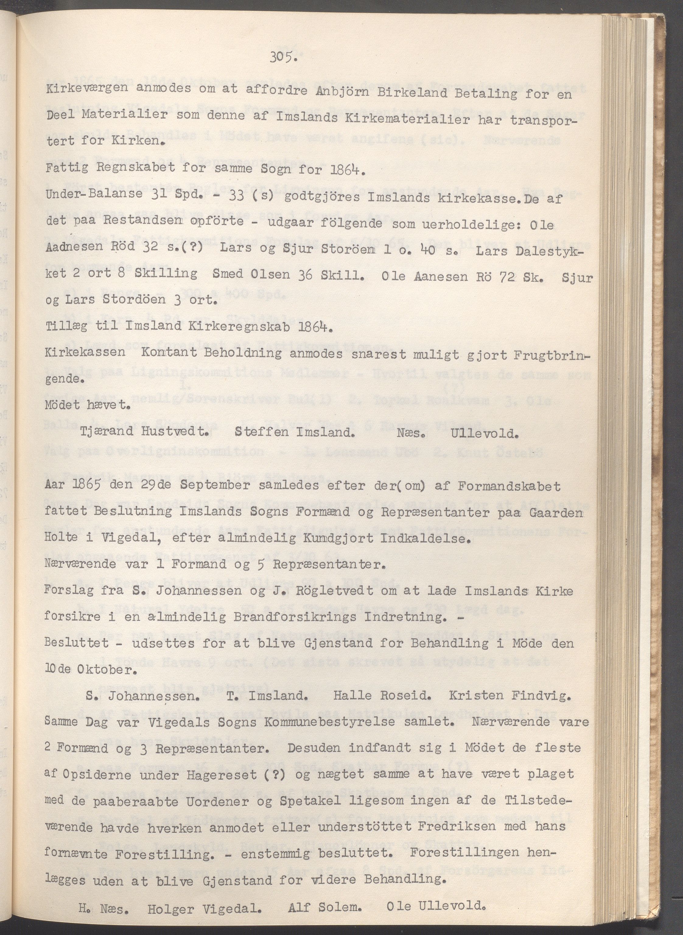 Vikedal kommune - Formannskapet, IKAR/K-100598/A/Ac/L0002: Avskrift av møtebok, 1862-1874, p. 305