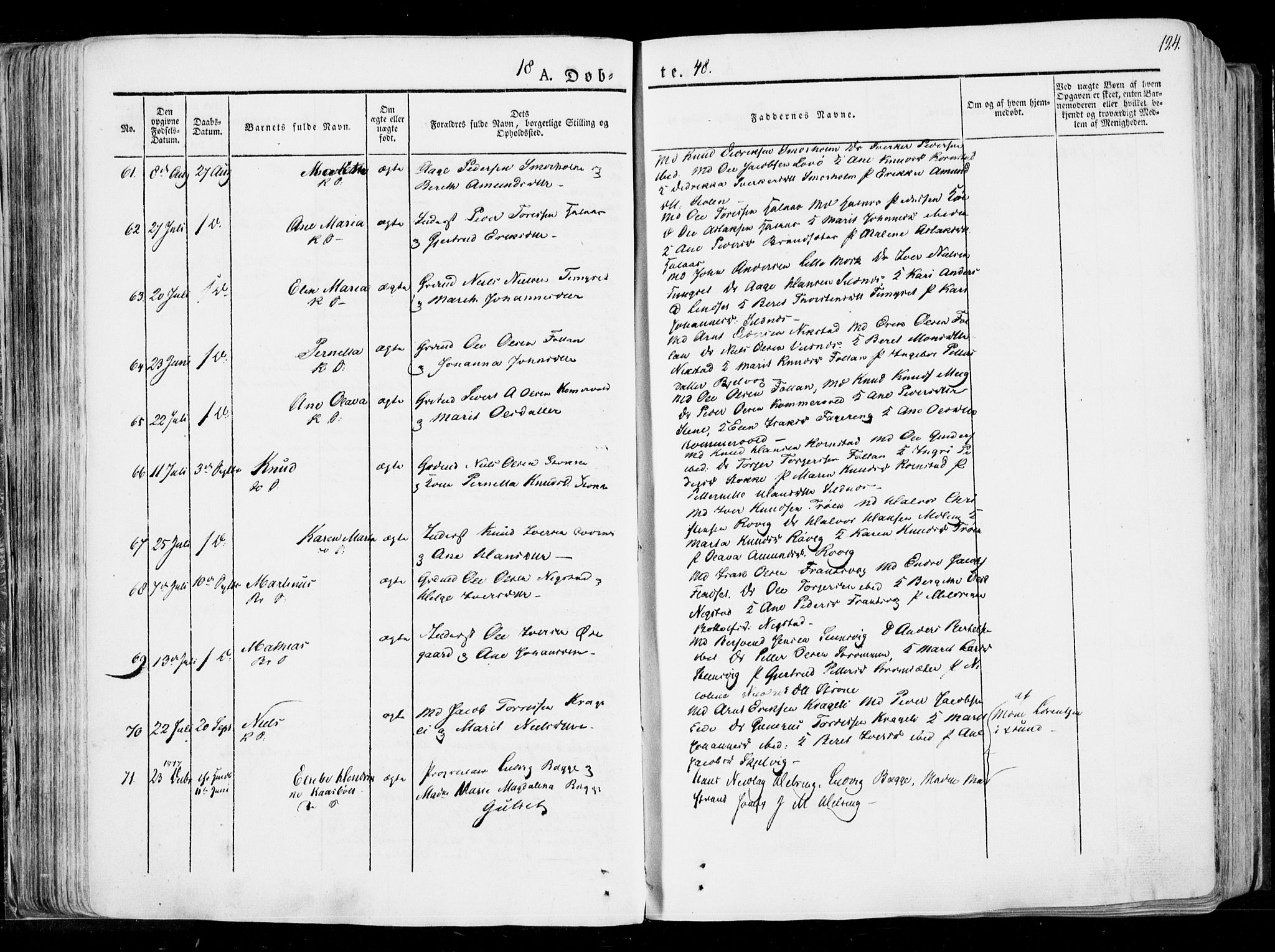 Ministerialprotokoller, klokkerbøker og fødselsregistre - Møre og Romsdal, AV/SAT-A-1454/568/L0803: Parish register (official) no. 568A10, 1830-1853, p. 124