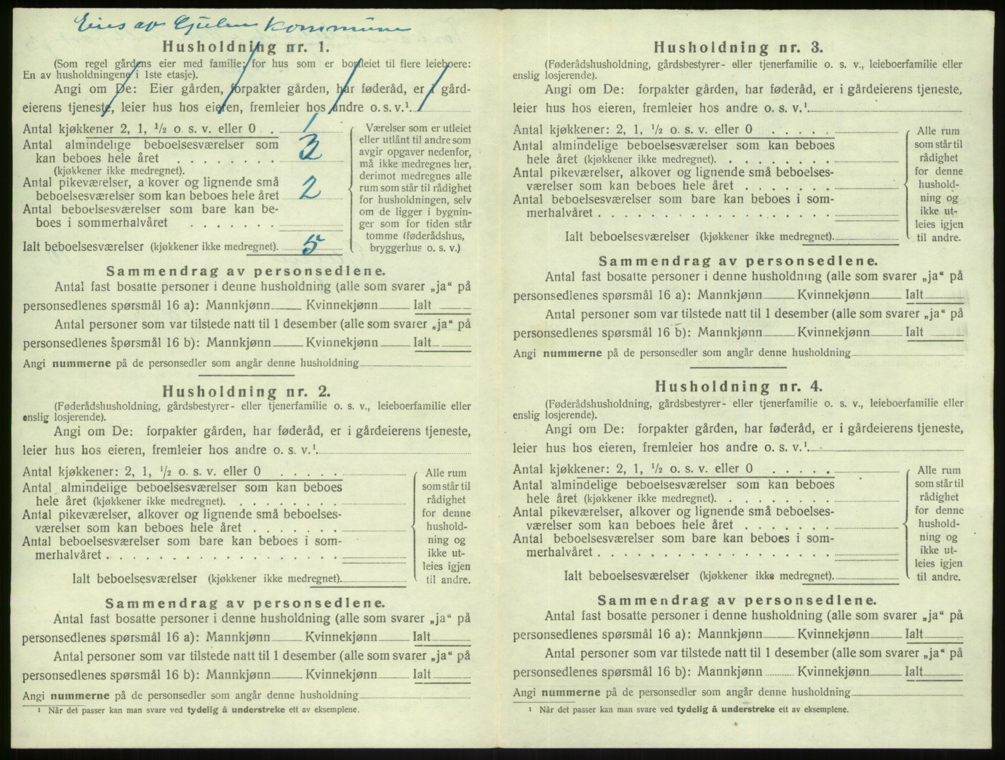 SAB, 1920 census for Gulen, 1920, p. 686