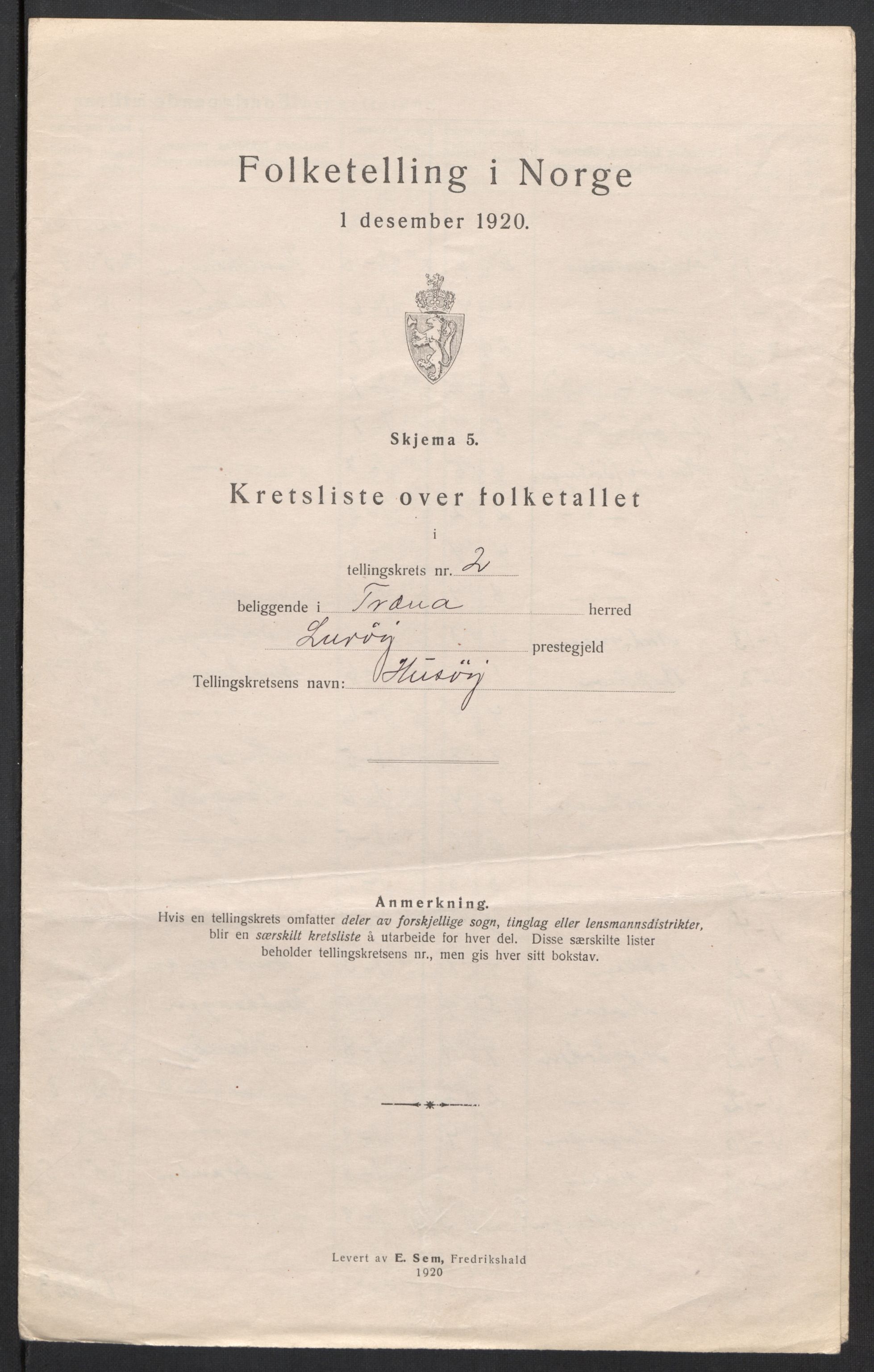 SAT, 1920 census for Træna, 1920, p. 10