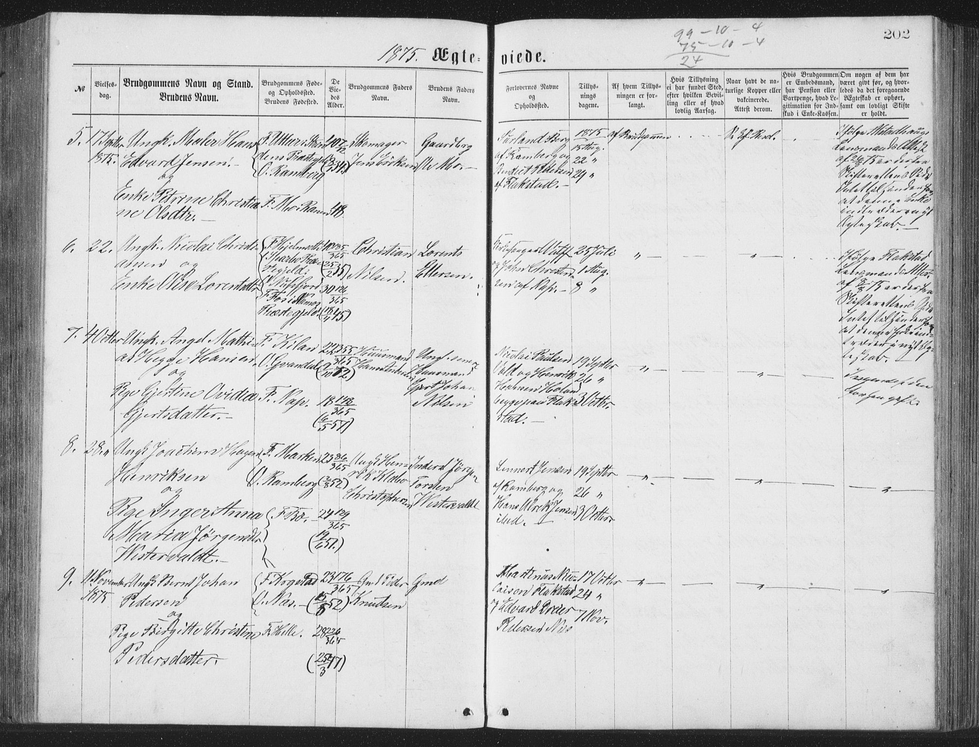 Ministerialprotokoller, klokkerbøker og fødselsregistre - Nordland, AV/SAT-A-1459/885/L1213: Parish register (copy) no. 885C02, 1874-1892, p. 202