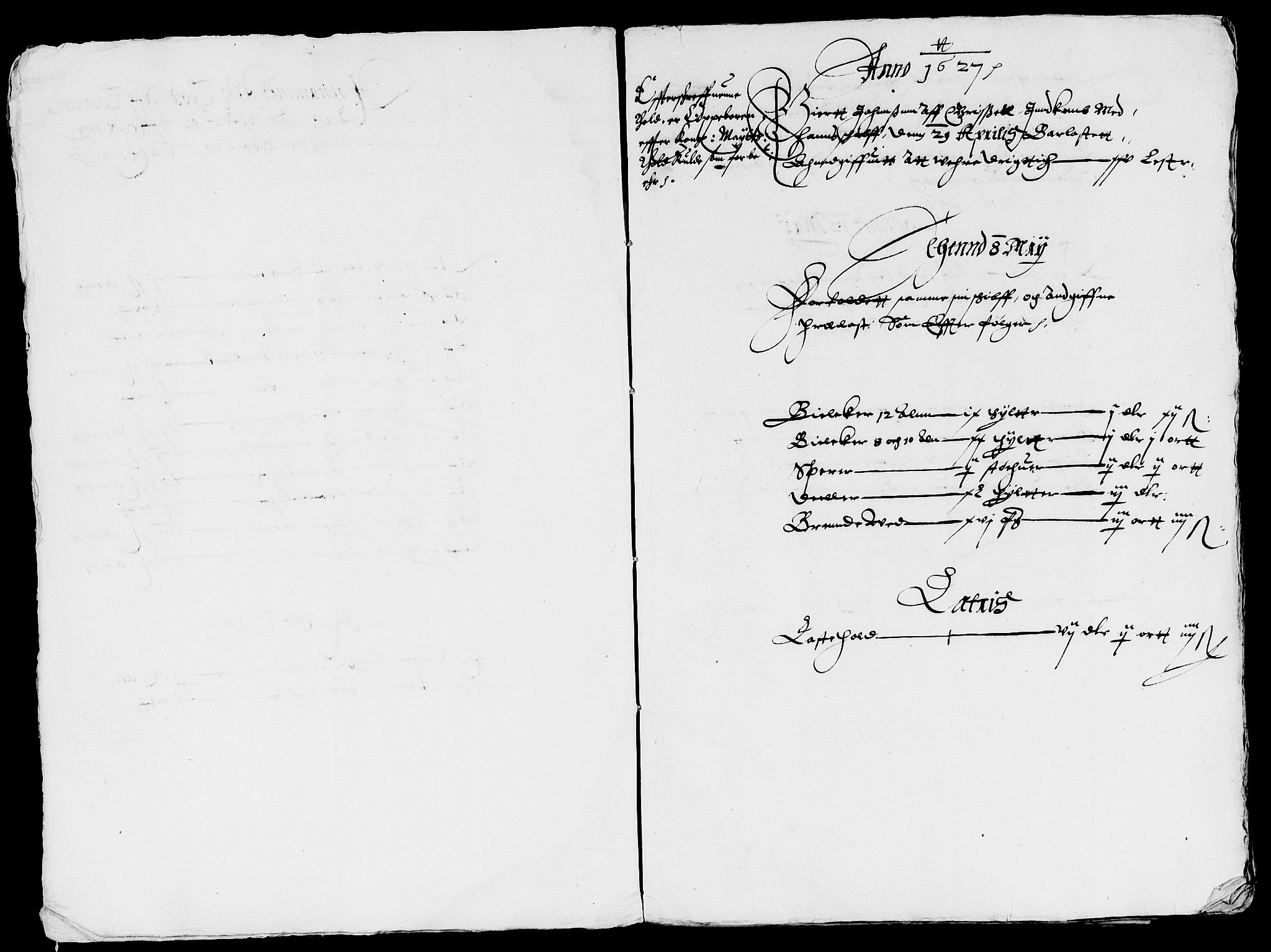 Rentekammeret inntil 1814, Reviderte regnskaper, Lensregnskaper, AV/RA-EA-5023/R/Rb/Rbi/L0001: Mørk sager på Hurum og toll av Follo og Bragernes, 1624-1630