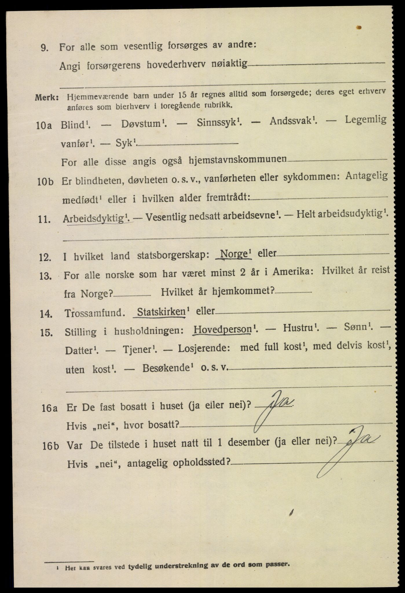 SAK, 1920 census for Lyngdal, 1920, p. 3334