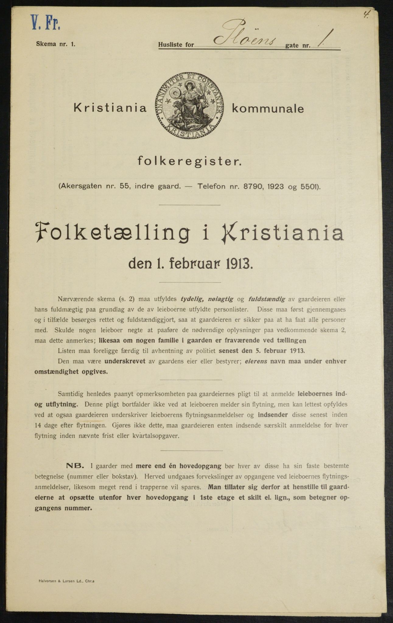 OBA, Municipal Census 1913 for Kristiania, 1913, p. 81016