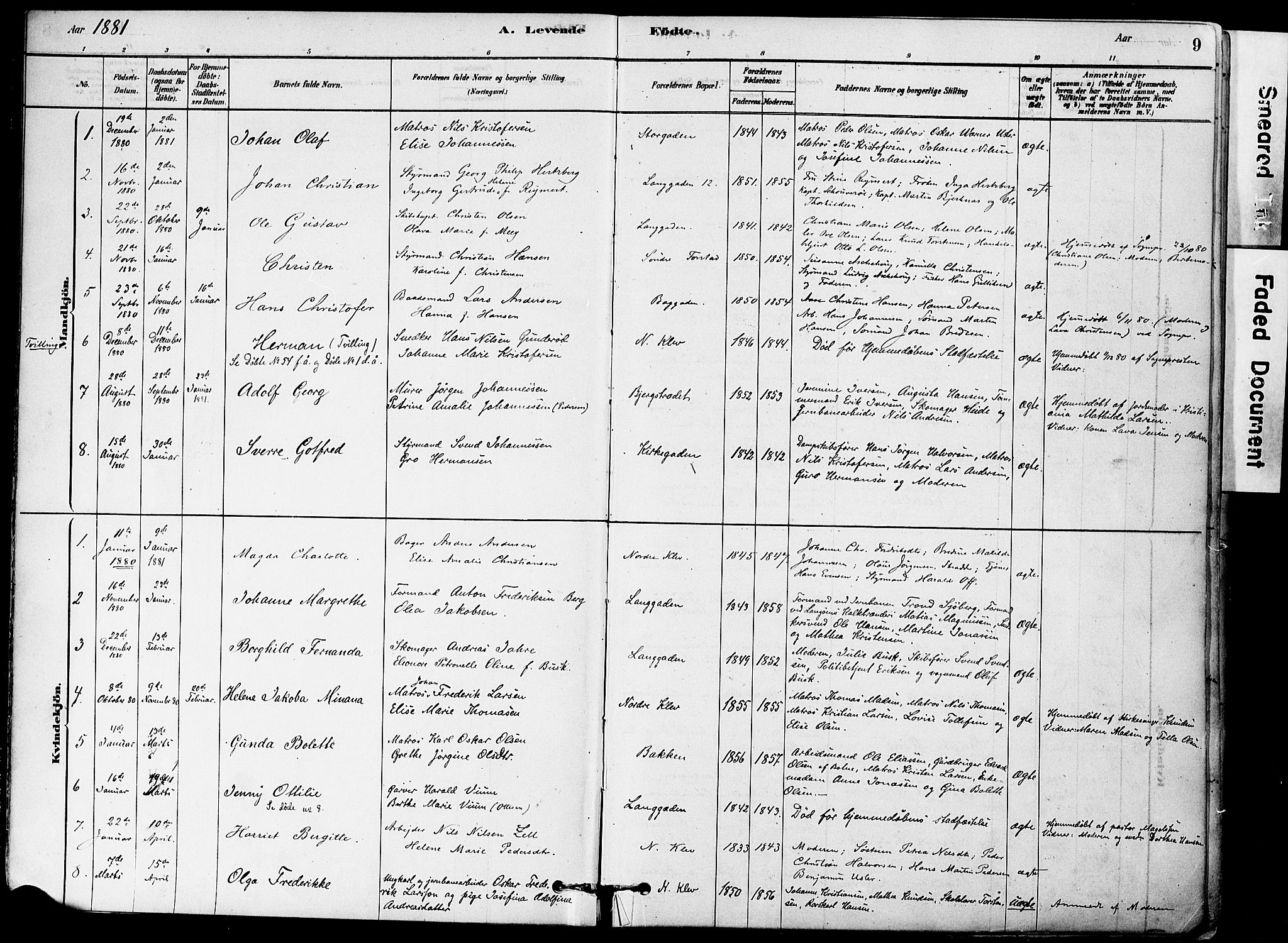 Holmestrand kirkebøker, SAKO/A-346/F/Fa/L0004: Parish register (official) no. 4, 1880-1901, p. 9