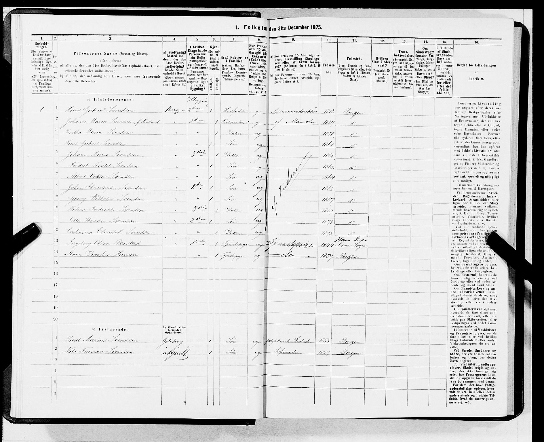 SAB, 1875 census for 1301 Bergen, 1875, p. 1570