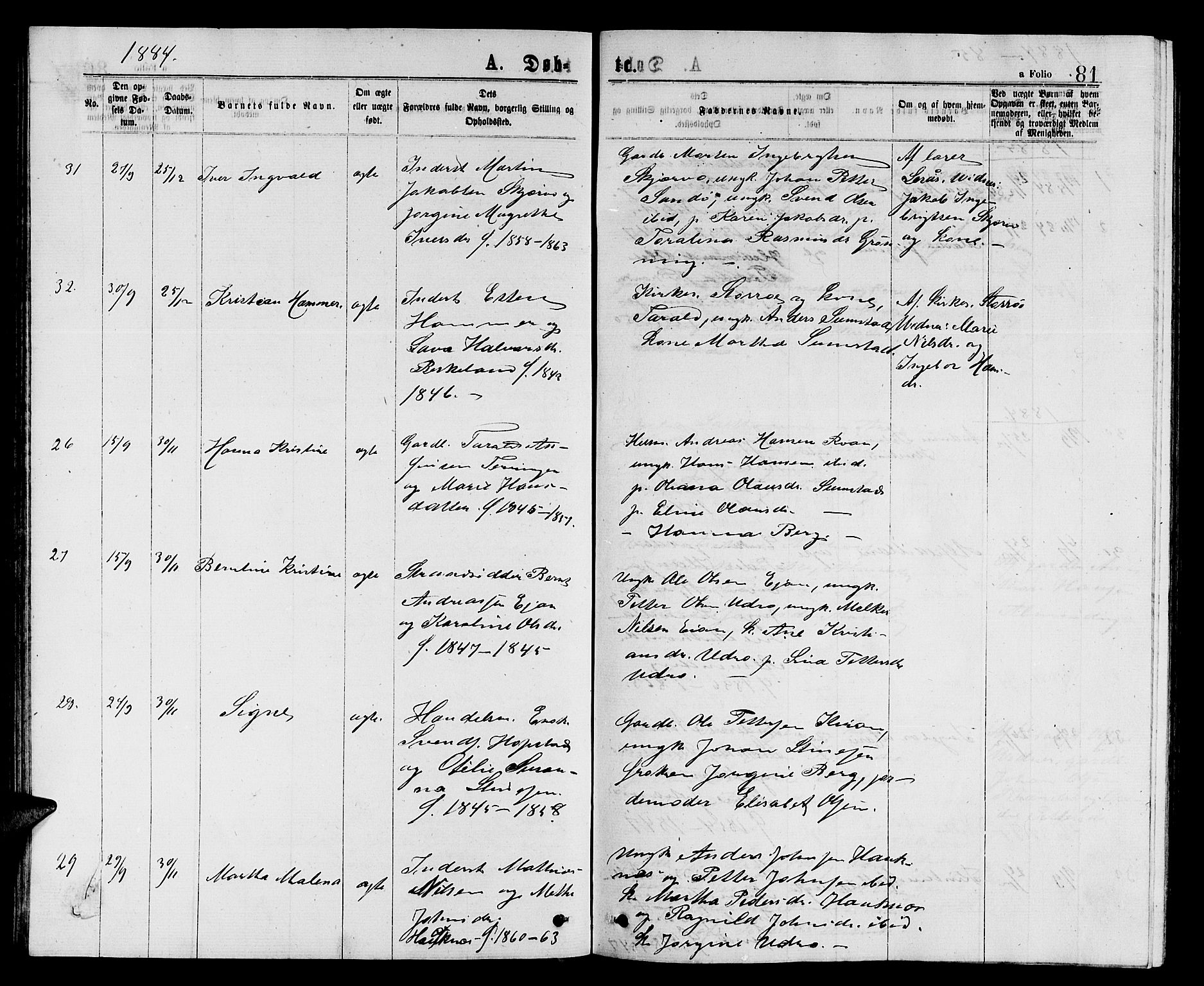 Ministerialprotokoller, klokkerbøker og fødselsregistre - Sør-Trøndelag, SAT/A-1456/657/L0715: Parish register (copy) no. 657C02, 1873-1888, p. 81