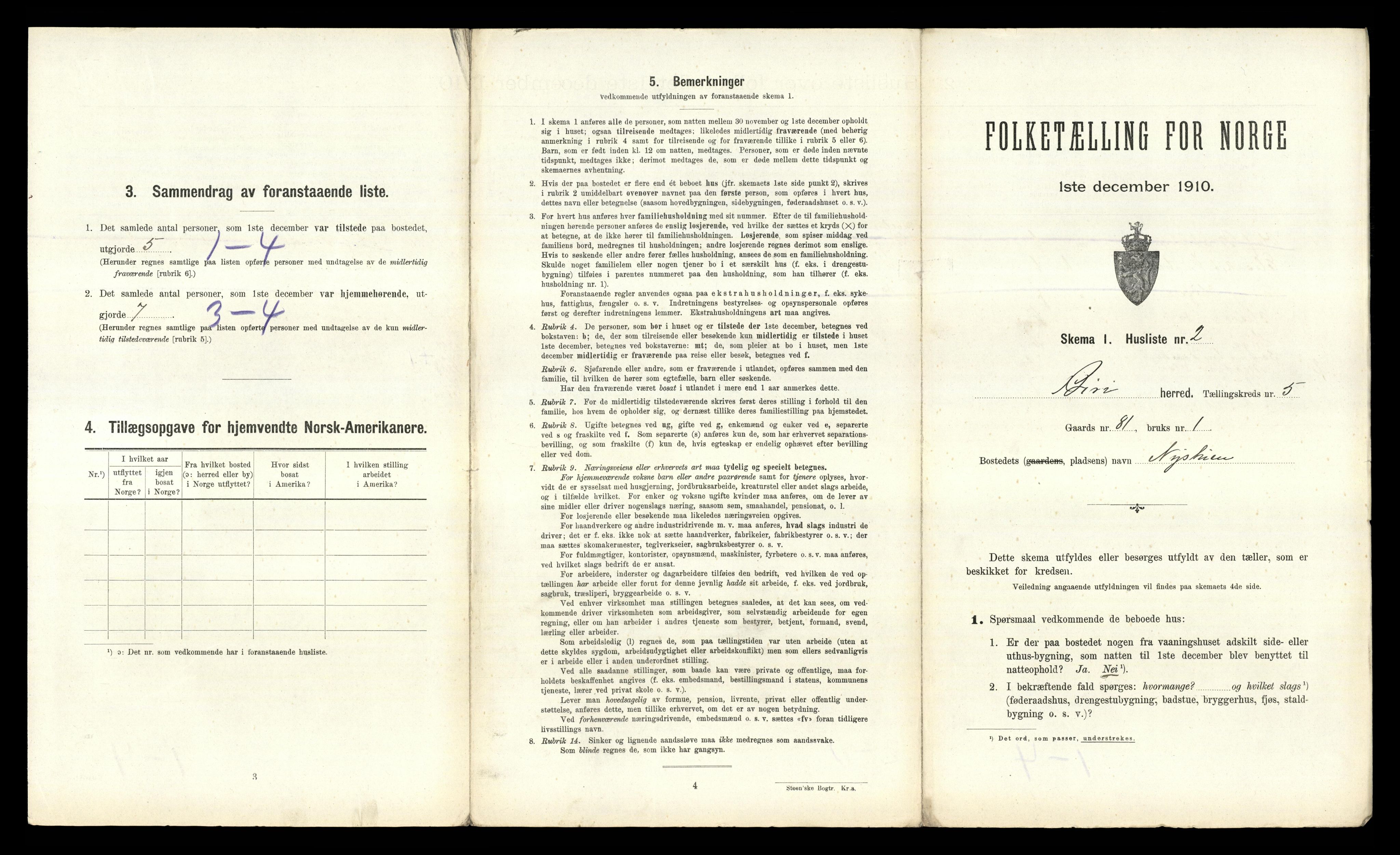 RA, 1910 census for Biri, 1910, p. 831