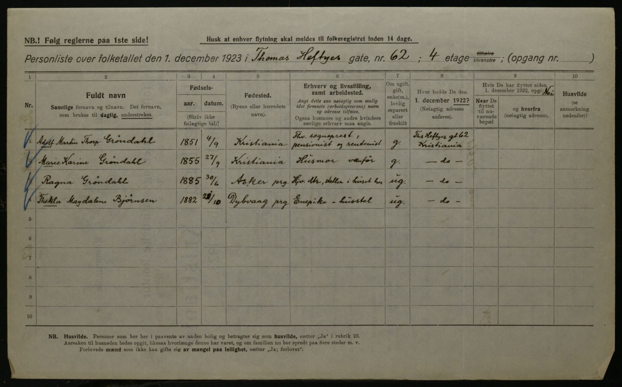 OBA, Municipal Census 1923 for Kristiania, 1923, p. 120946