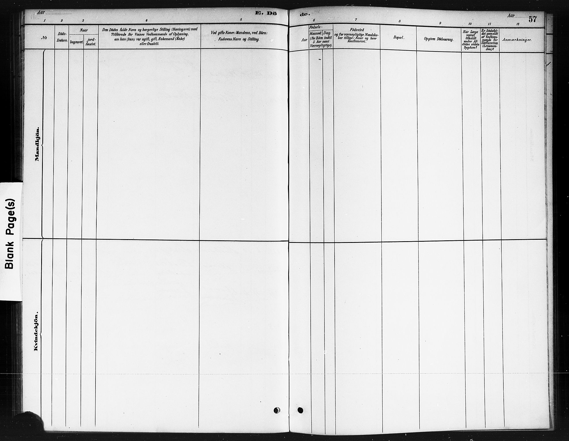 Ås prestekontor Kirkebøker, AV/SAO-A-10894/F/Fc/L0001: Parish register (official) no. III 1, 1881-1891, p. 57