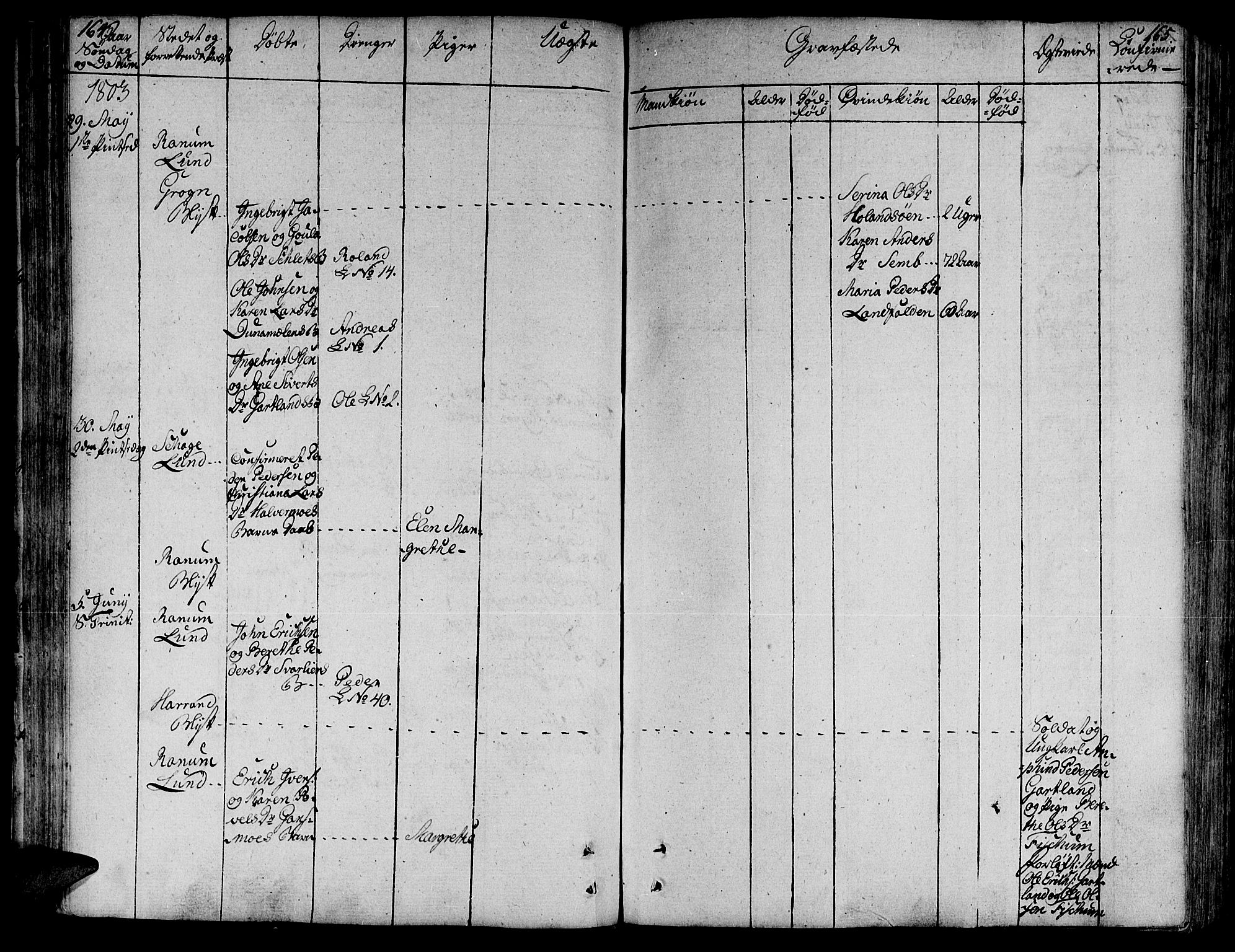 Ministerialprotokoller, klokkerbøker og fødselsregistre - Nord-Trøndelag, AV/SAT-A-1458/764/L0545: Parish register (official) no. 764A05, 1799-1816, p. 164-165