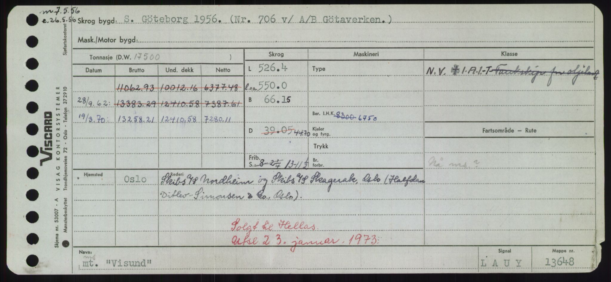 Sjøfartsdirektoratet med forløpere, Skipsmålingen, RA/S-1627/H/Hd/L0042: Fartøy, Vi-We, p. 67