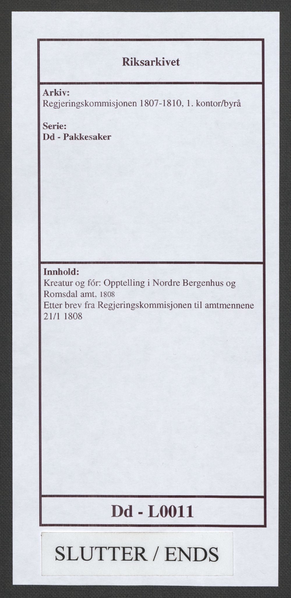 Regjeringskommisjonen 1807-1810, 1. kontor/byrå, AV/RA-EA-2871/Dd/L0011: Kreatur og fôr: Opptelling i Nordre Bergenhus og Romsdal amt, 1808, p. 430