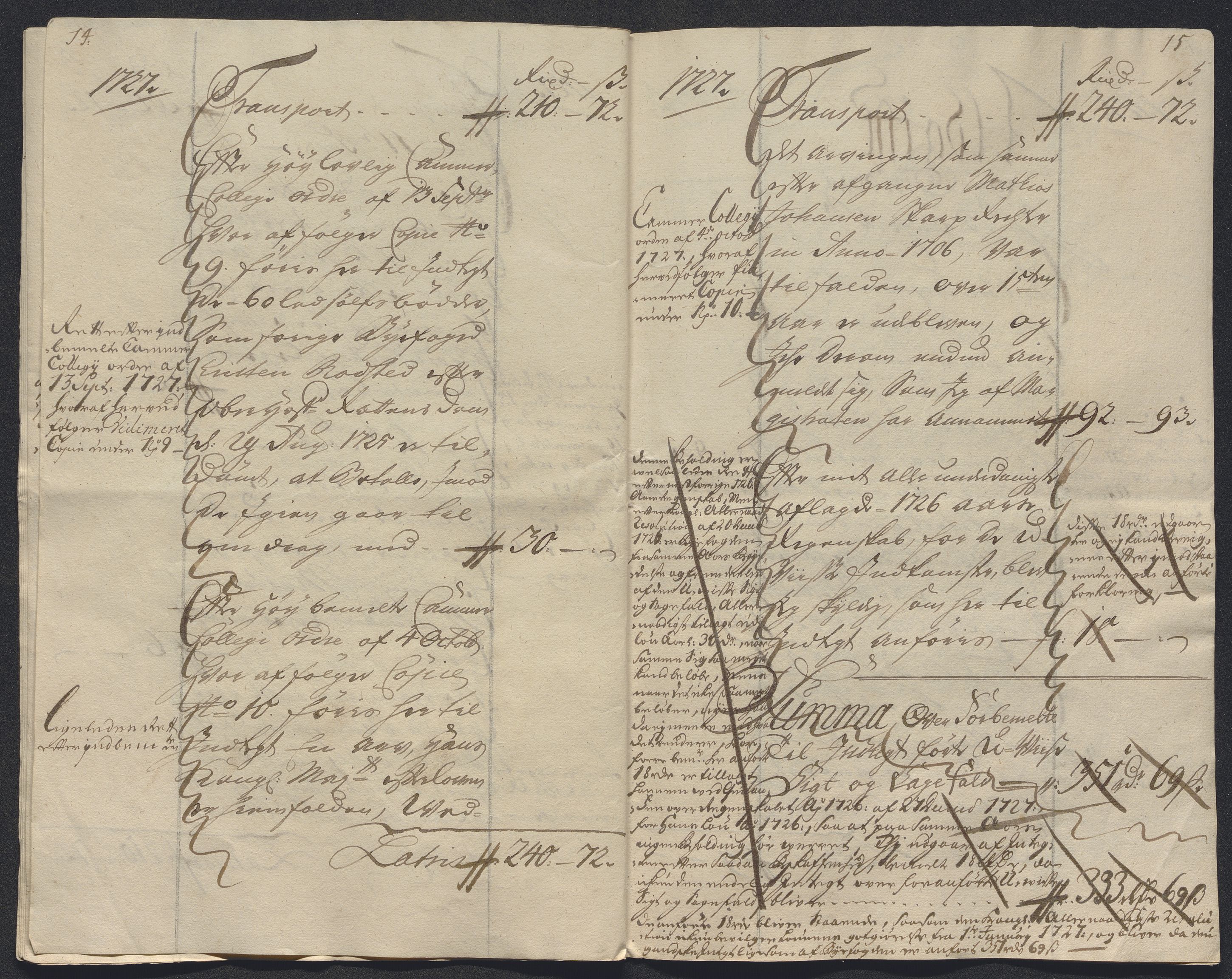 Rentekammeret inntil 1814, Reviderte regnskaper, Byregnskaper, RA/EA-4066/R/Rm/L0286: [M19] Sikt og sakefall, 1719-1727, p. 611