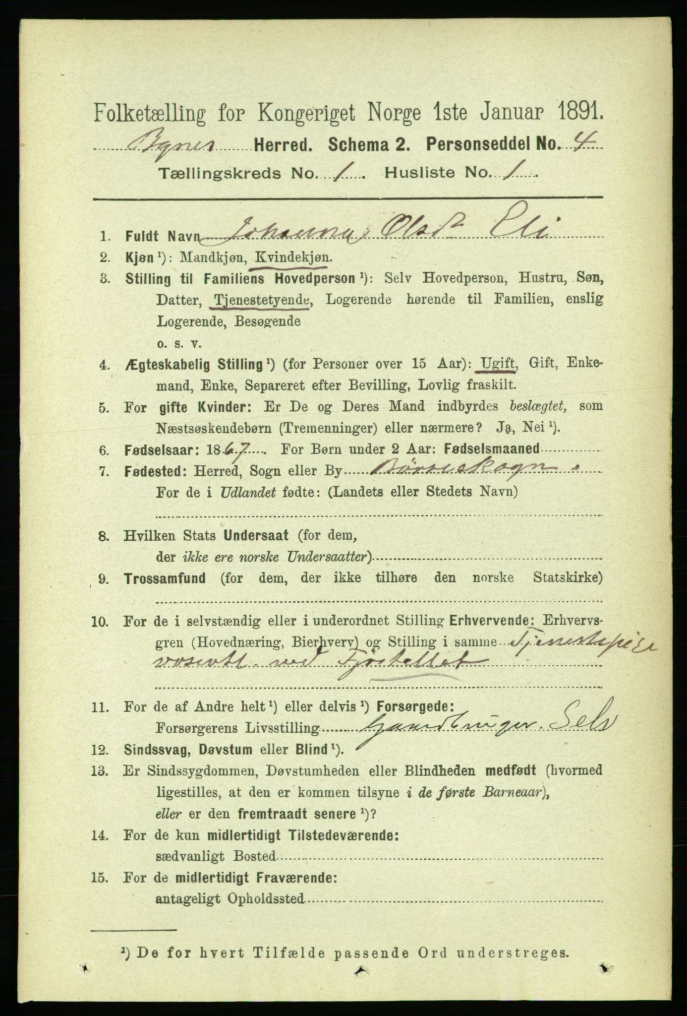 RA, 1891 census for 1655 Byneset, 1891, p. 144