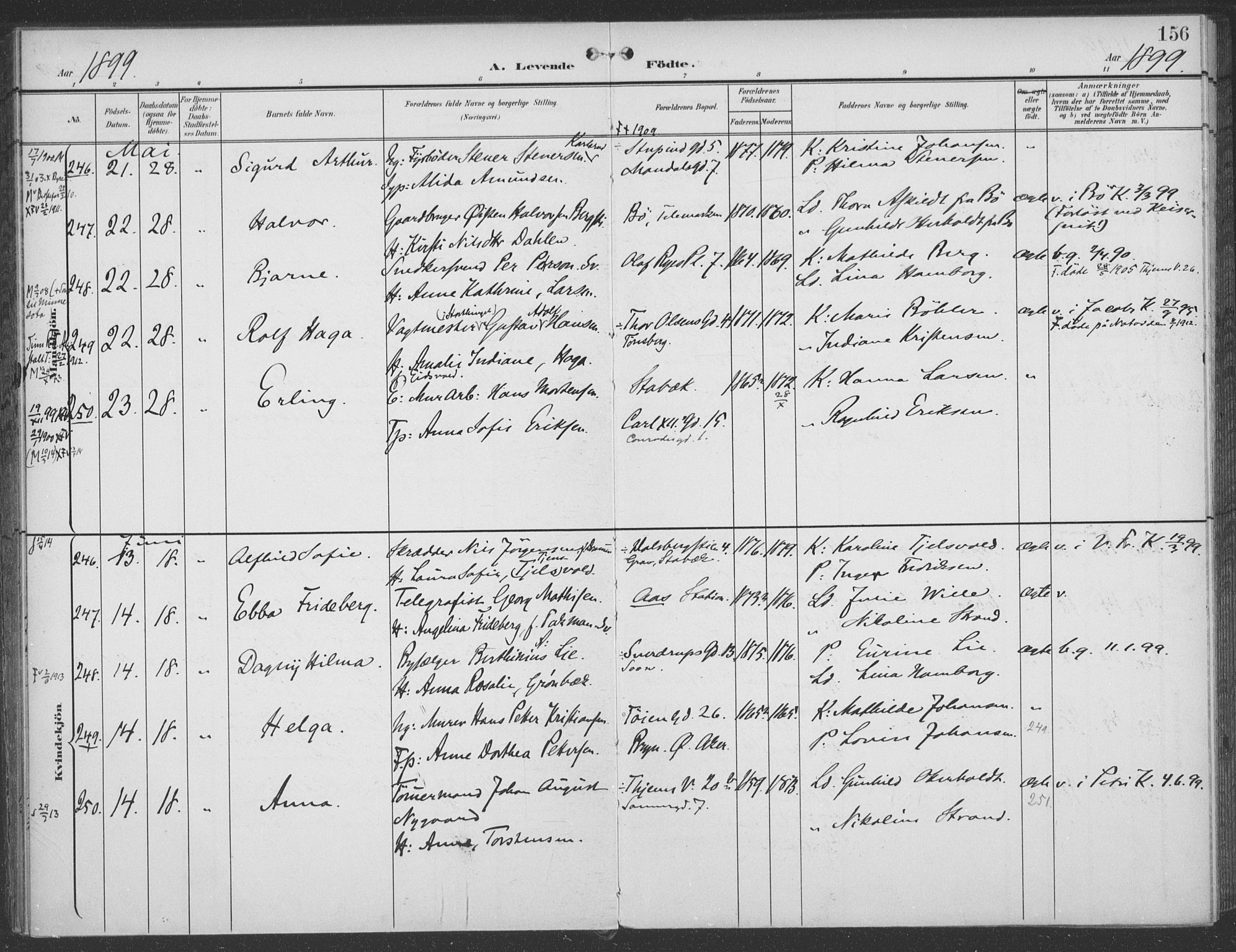 Rikshospitalet prestekontor Kirkebøker, SAO/A-10309b/F/L0011: Parish register (official) no. 11, 1898-1900, p. 156