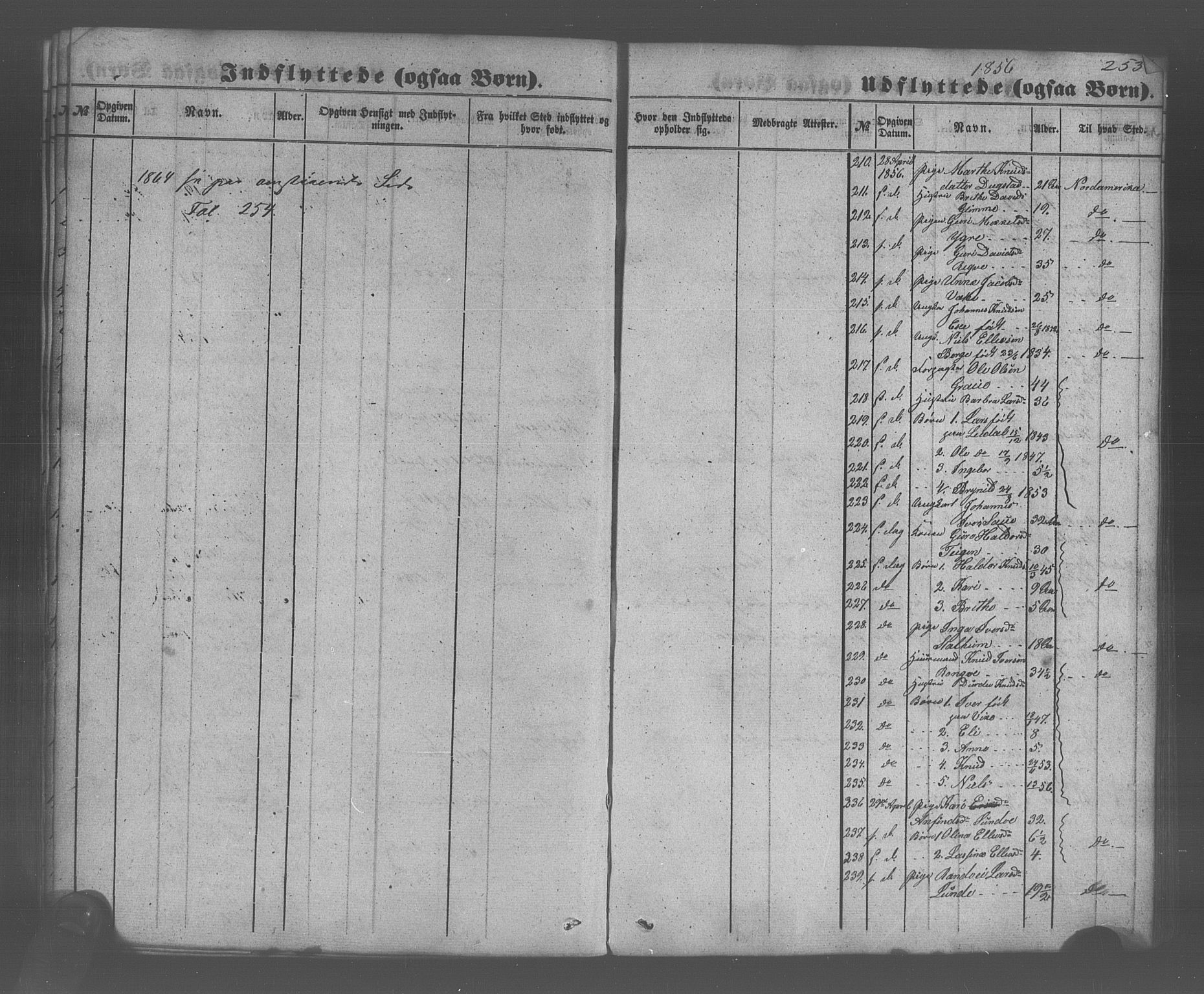 Voss sokneprestembete, AV/SAB-A-79001/H/Haa: Parish register (official) no. A 20, 1855-1886, p. 253