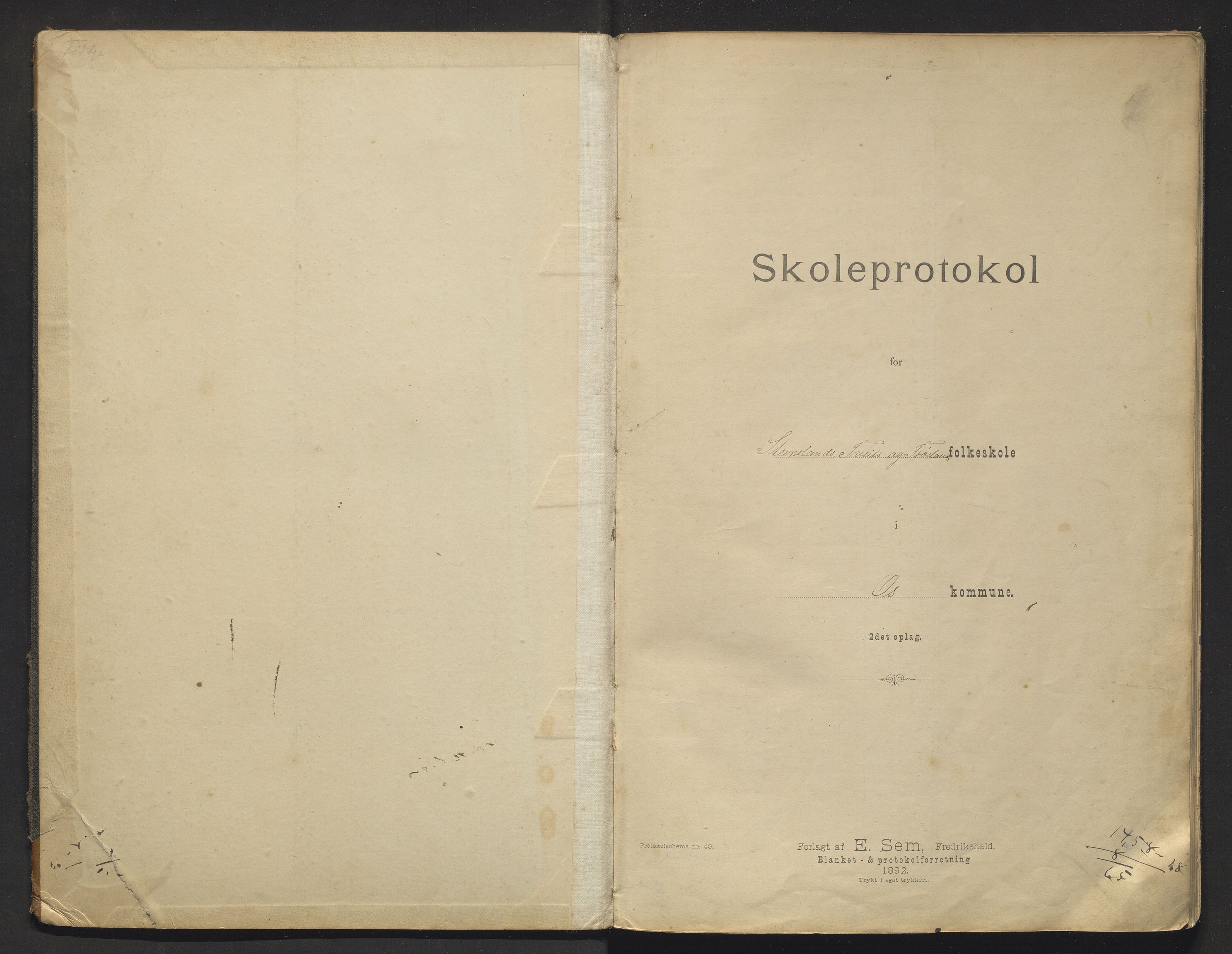 Samnanger kommune. Barneskulane, IKAH/1242-231/F/Fa/L0012: Skuleprotokoll for læraren i Os prestegjeld, Samnanger sokn for krinsane, 1892-1899