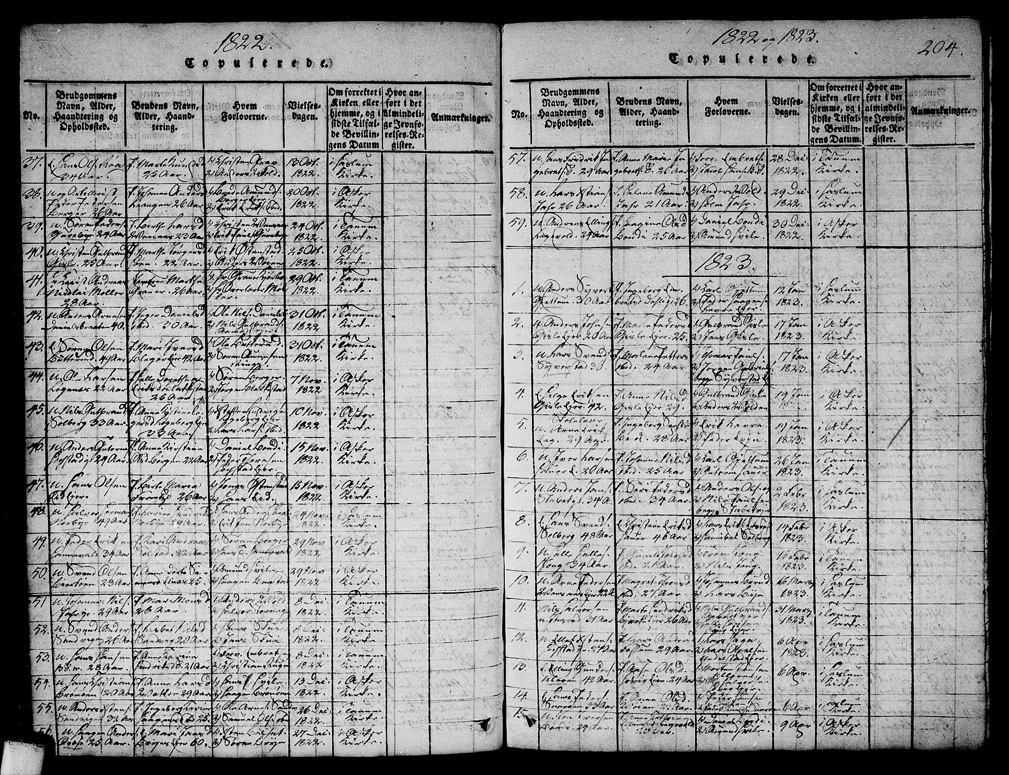 Asker prestekontor Kirkebøker, SAO/A-10256a/G/Ga/L0001: Parish register (copy) no. I 1, 1814-1830, p. 204