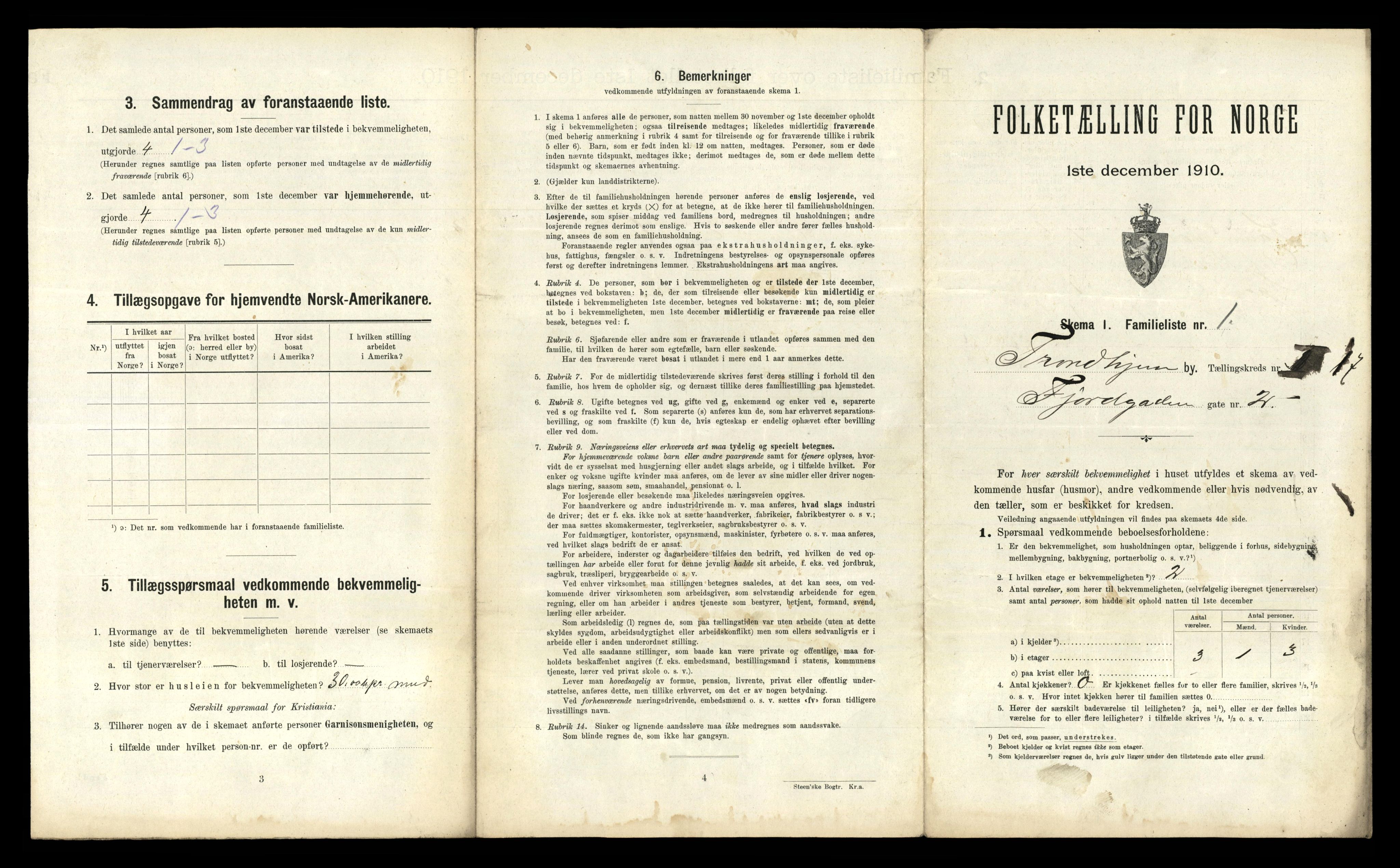 RA, 1910 census for Trondheim, 1910, p. 5875