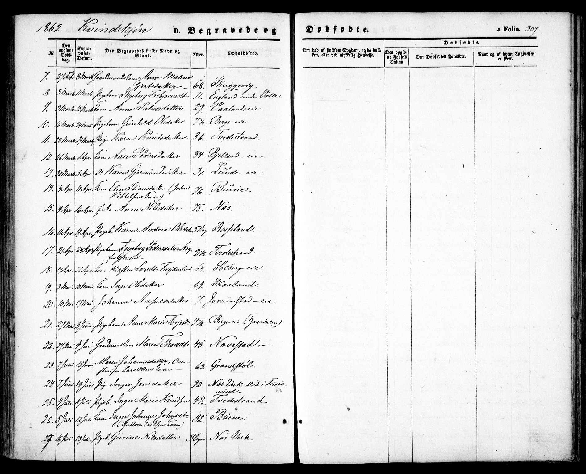 Holt sokneprestkontor, AV/SAK-1111-0021/F/Fa/L0009: Parish register (official) no. A 9, 1861-1871, p. 307