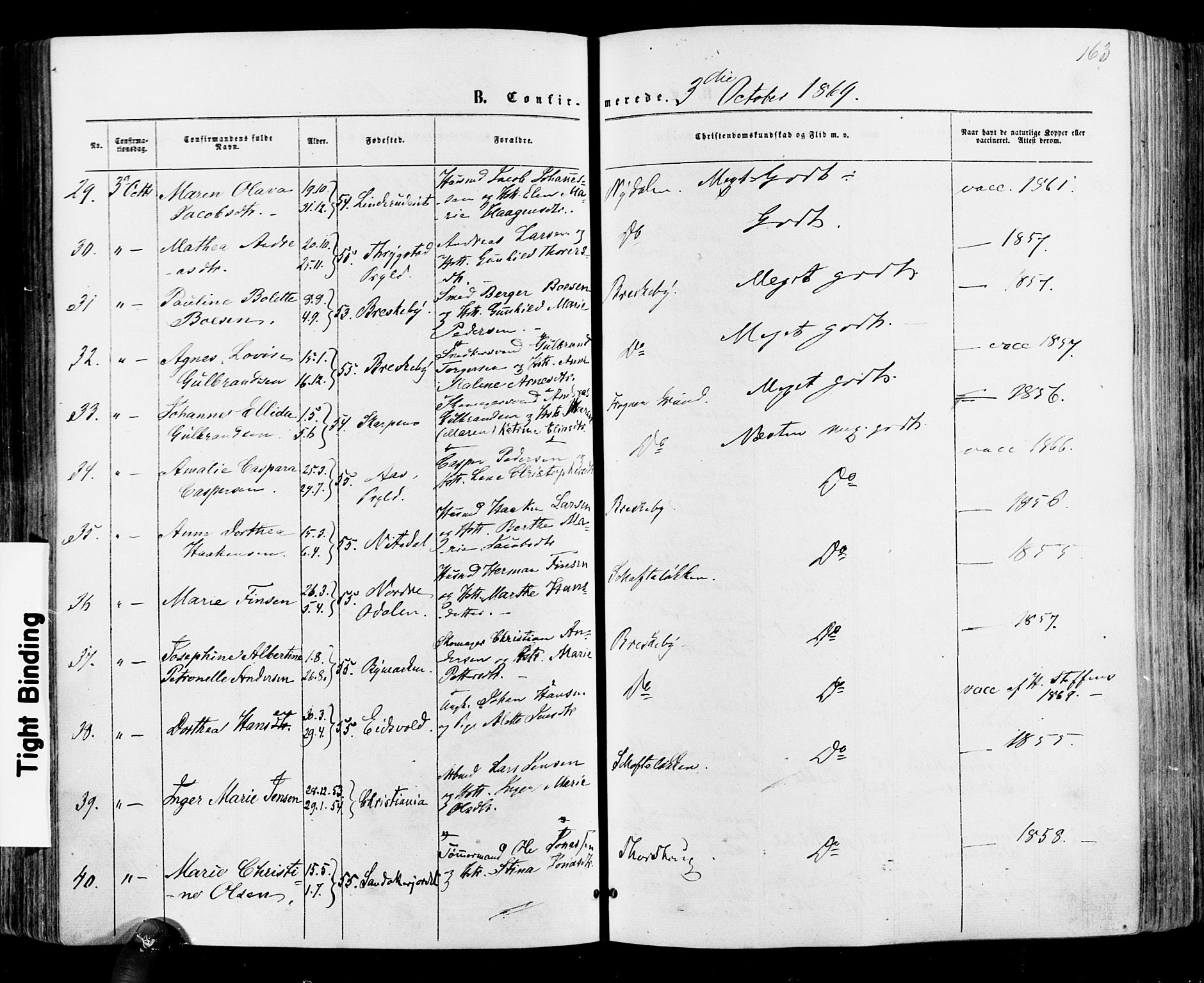 Vestre Aker prestekontor Kirkebøker, AV/SAO-A-10025/F/Fa/L0005: Parish register (official) no. 5, 1859-1877, p. 163