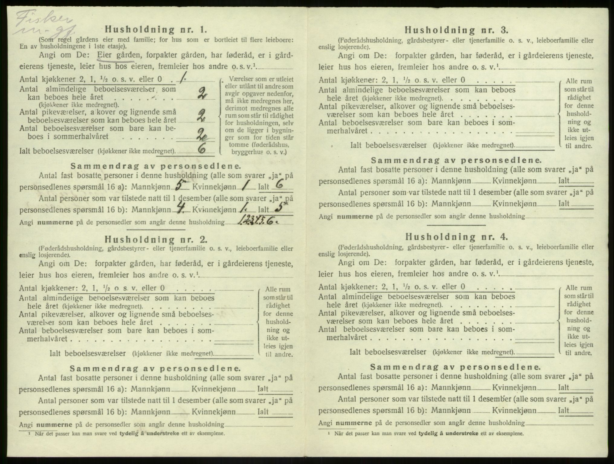 SAB, 1920 census for Kinn, 1920, p. 1564