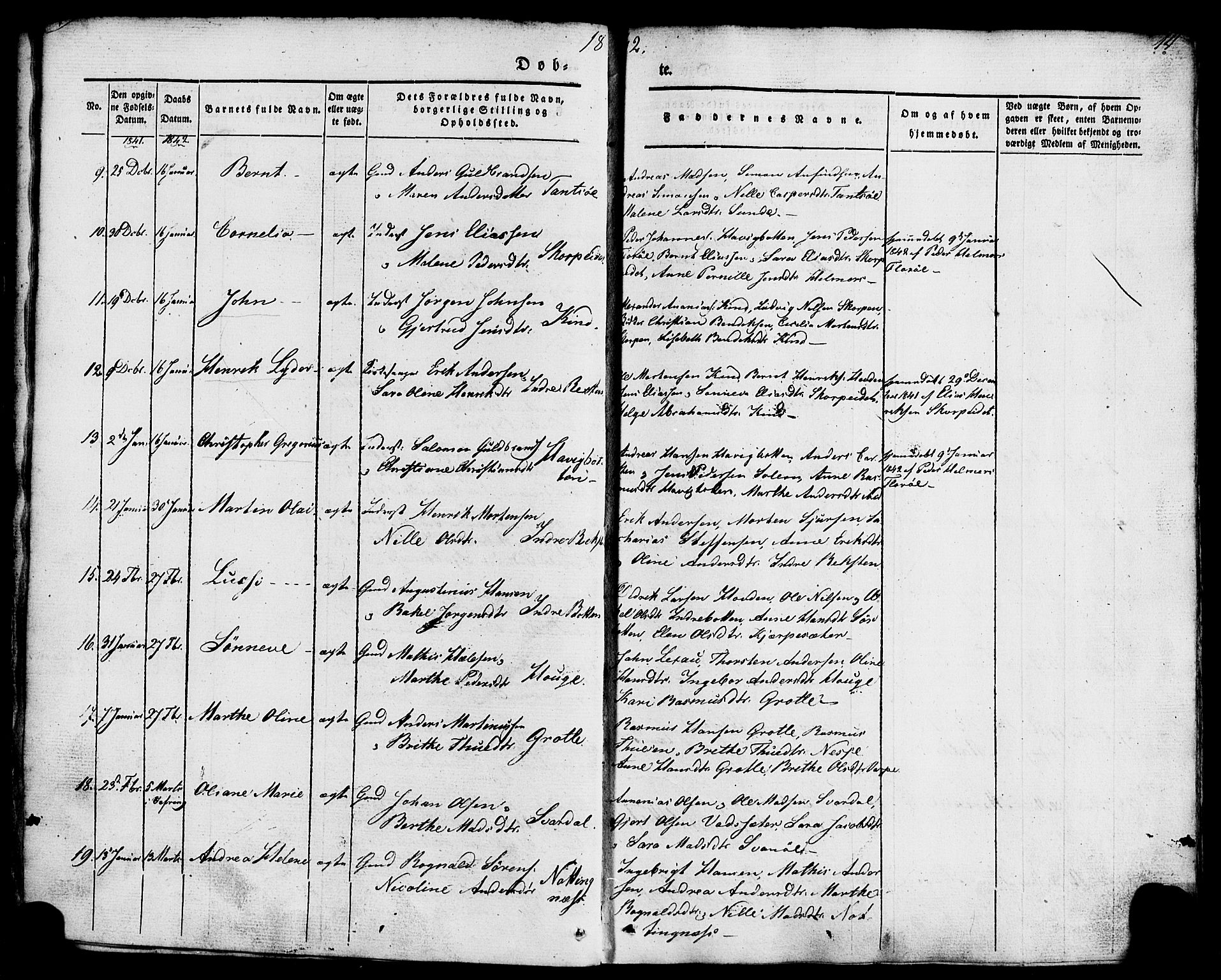 Kinn sokneprestembete, AV/SAB-A-80801/H/Haa/Haaa/L0005: Parish register (official) no. A 5, 1841-1857, p. 14